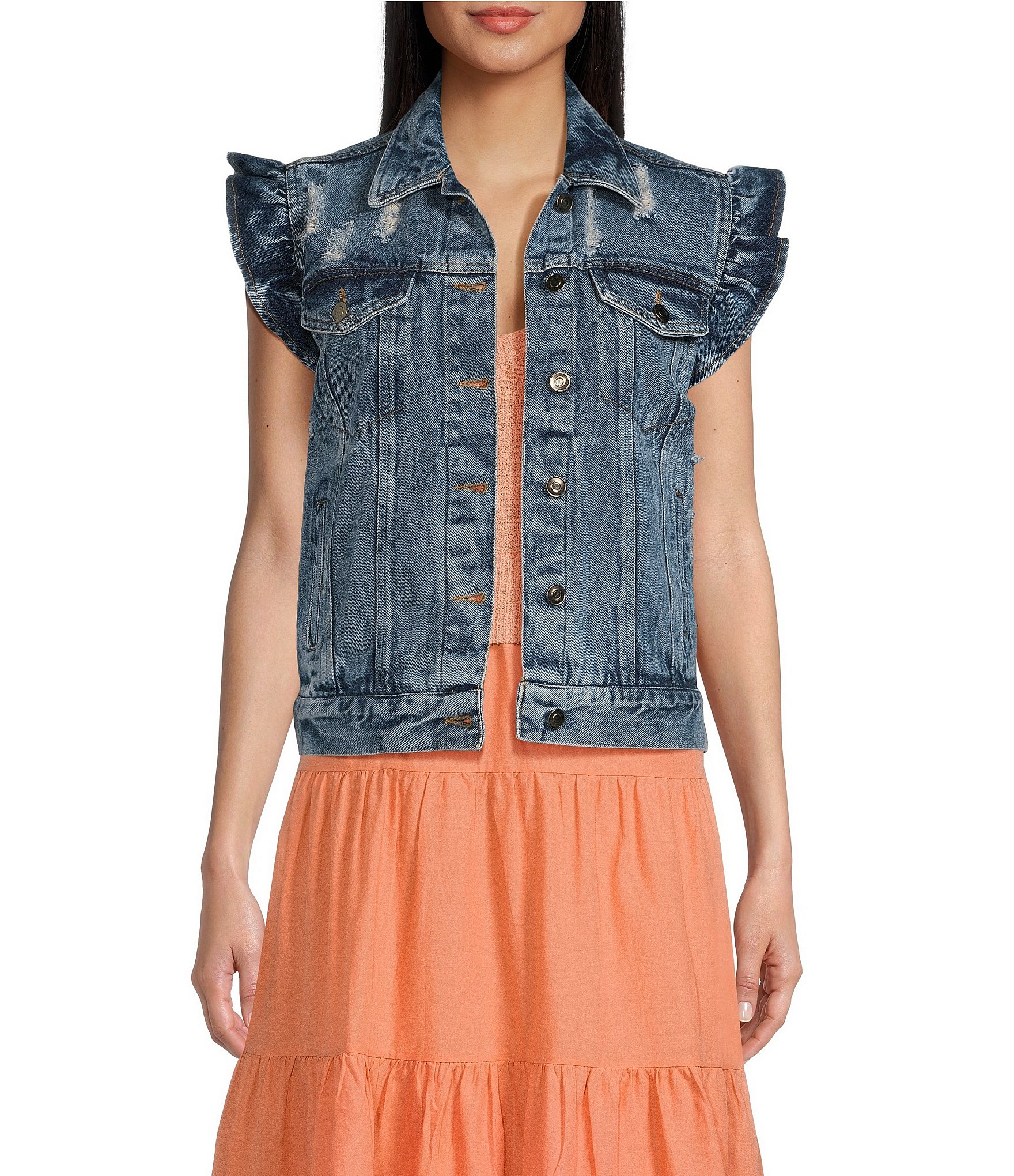 Stretch hot sale denim vest