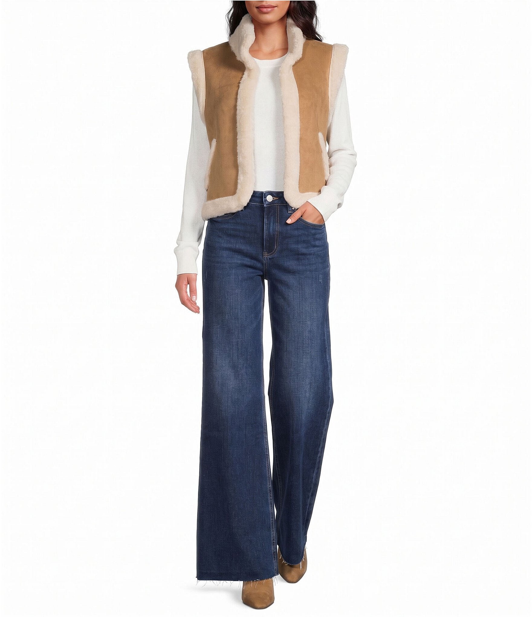 Elan Sleeveless Open Front Vest
