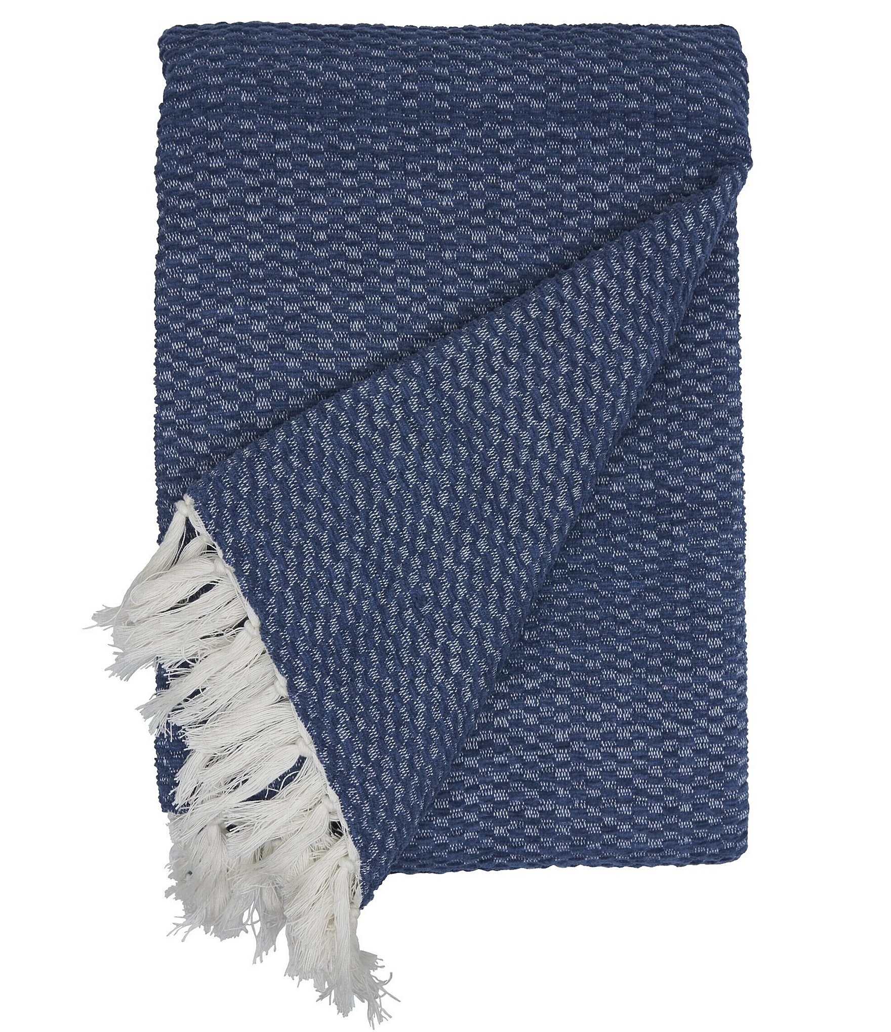 ELISABETH YORK Blythe Cotton Chenille Fringe Throw Blanket