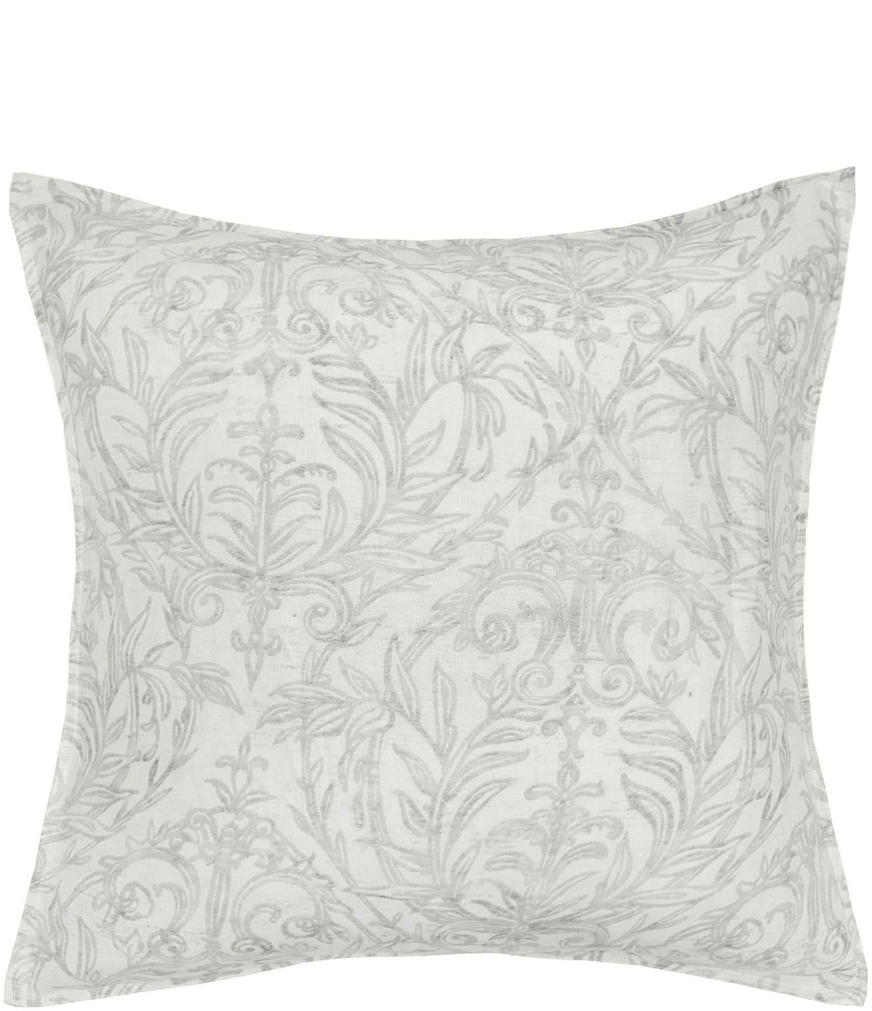 ELISABETH YORK Carolina Damask Printed Interwoven Linen Euro Sham
