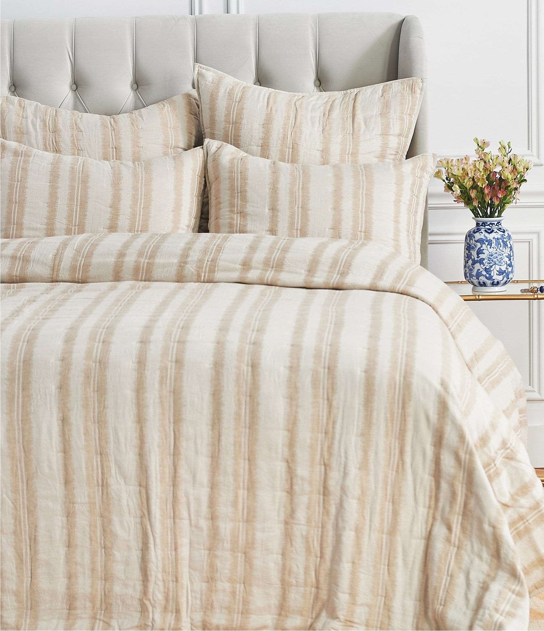 ELISABETH YORK Farren Jacquard Woven Stripe Pattern Cotton Quilt ...