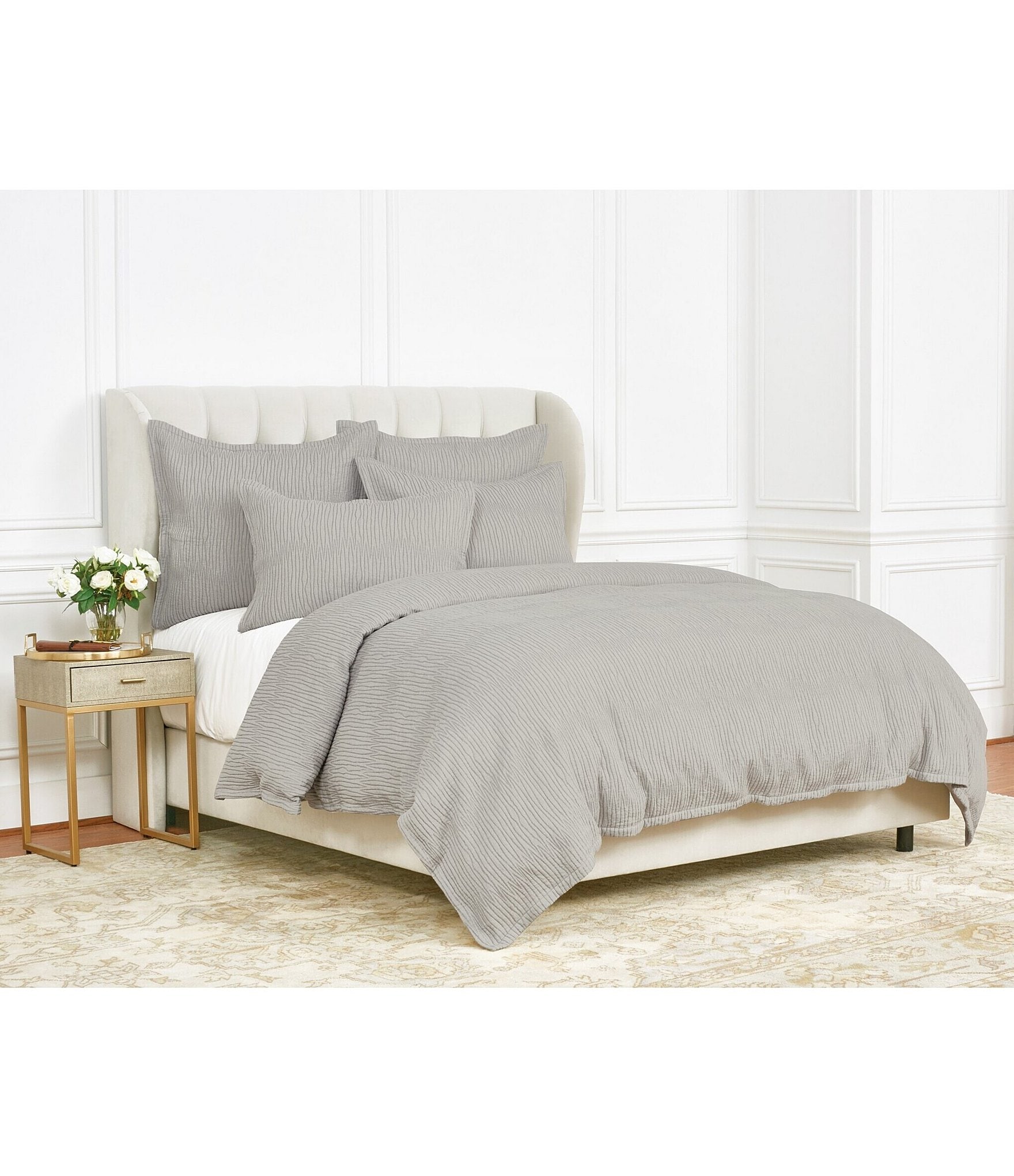 ELISABETH YORK Simone Woven Matelasse Yarn-Dyed Duvet Cover