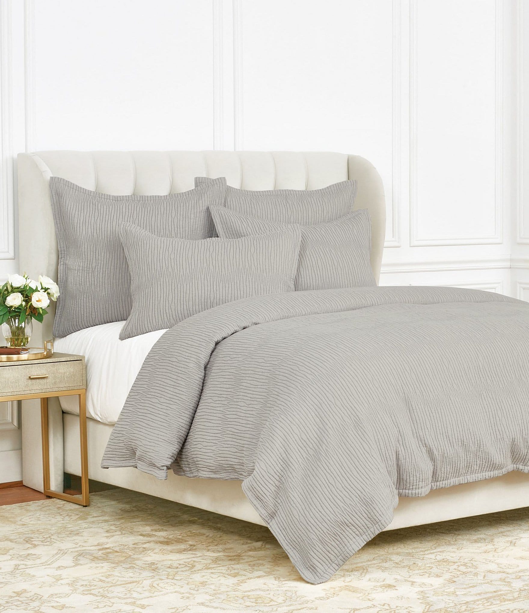 ELISABETH YORK Simone Woven Matelasse Yarn-Dyed Duvet Cover