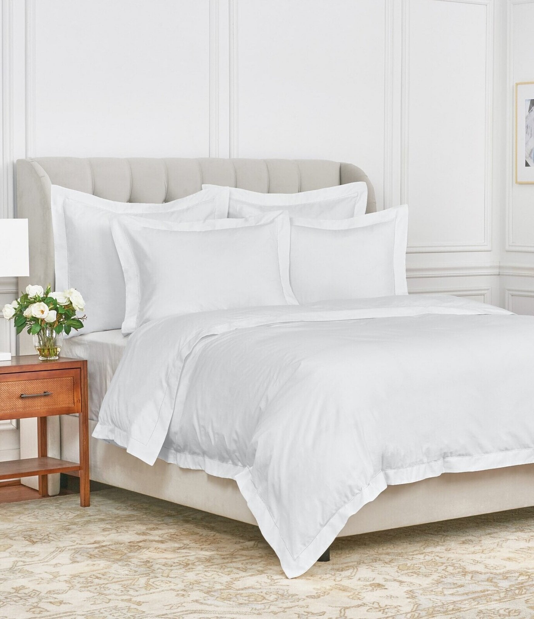 ELISABETH YORK Whitaker Hemstitch Cotton Duvet Cover | Dillard's