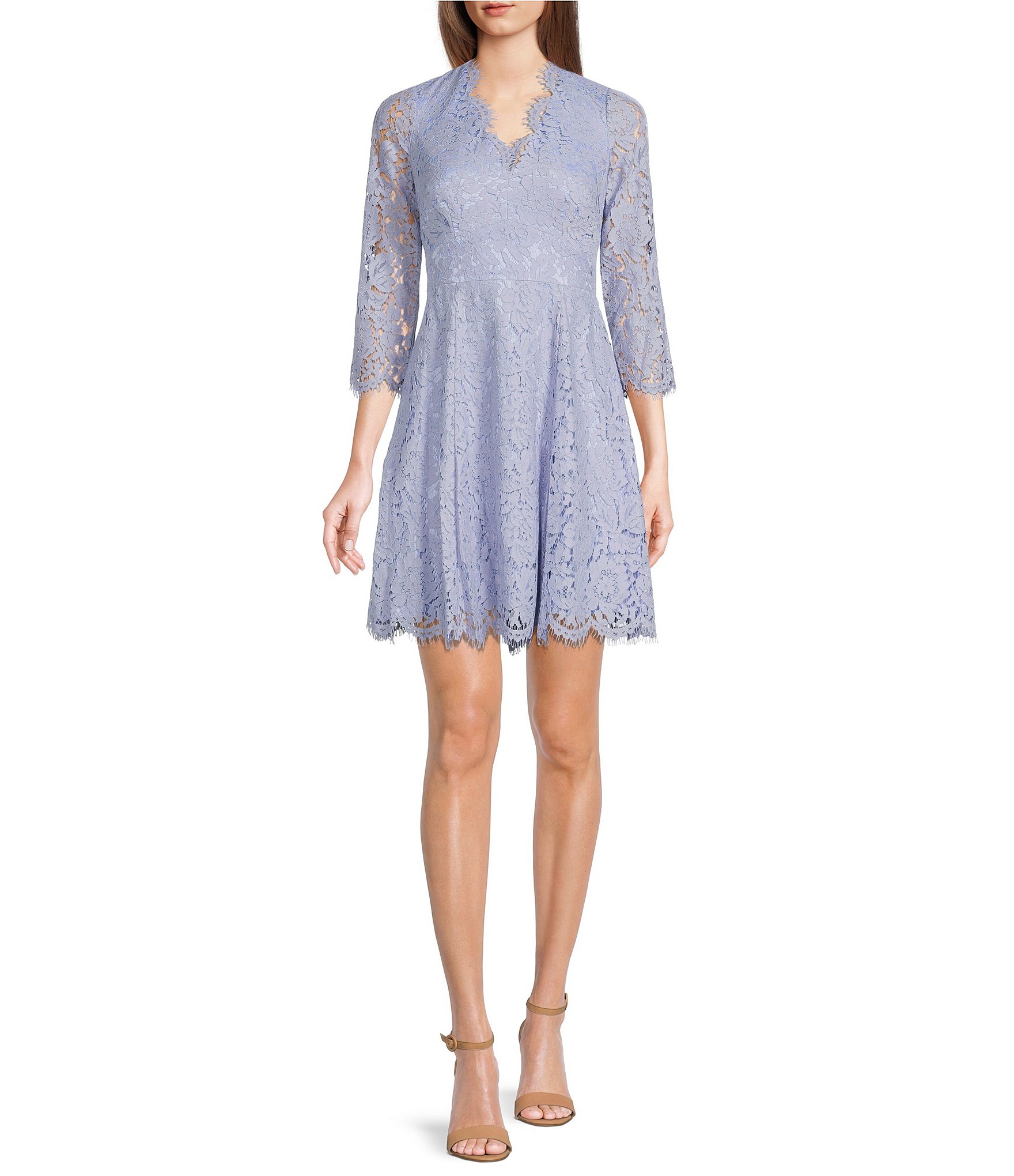 Eliza j short sleeve fit & flare hotsell lace dress