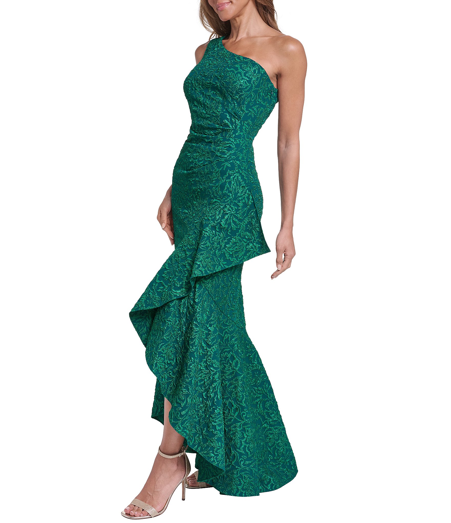 Eliza J One Shoulder Jacquard Sheath Dress