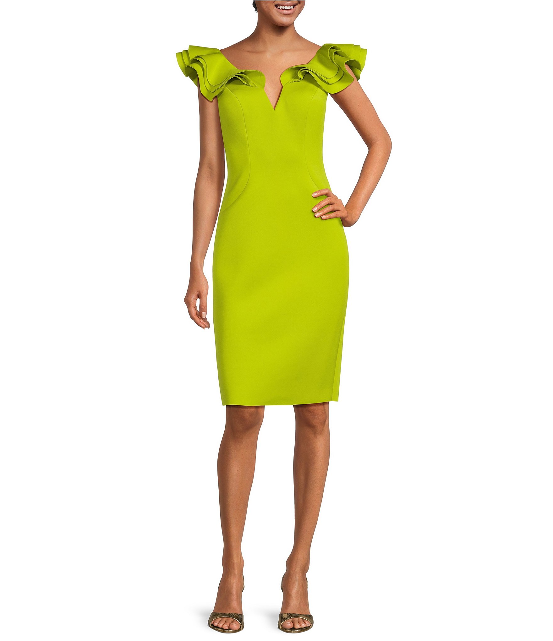 Strappy Longline Bodycon Dress With Double Zip In Green, CY Boutique
