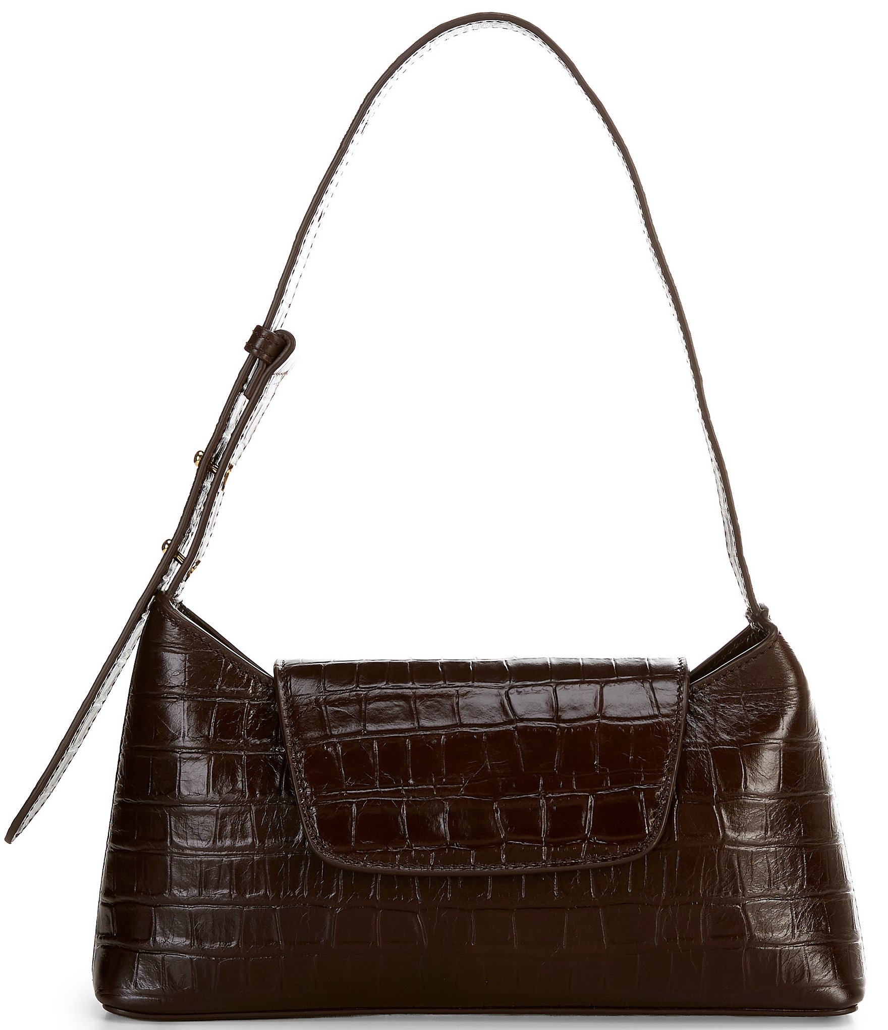 Elleme Paris Envelope Crocodile Embossed Leather Shoulder Bag