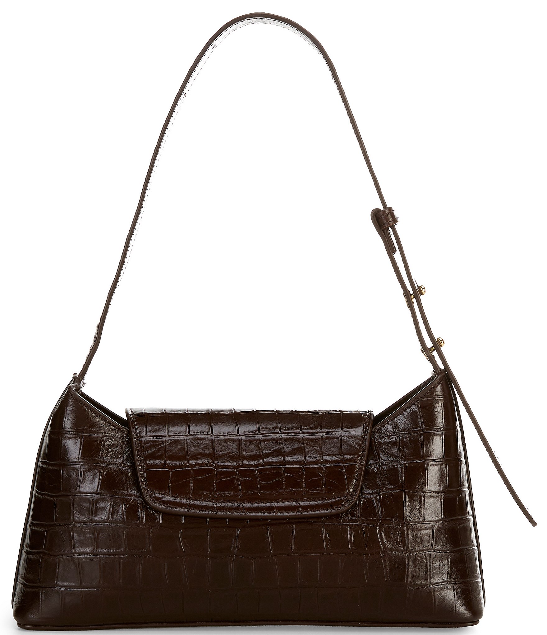 Elleme Paris Envelope Crocodile Embossed Leather Shoulder Bag
