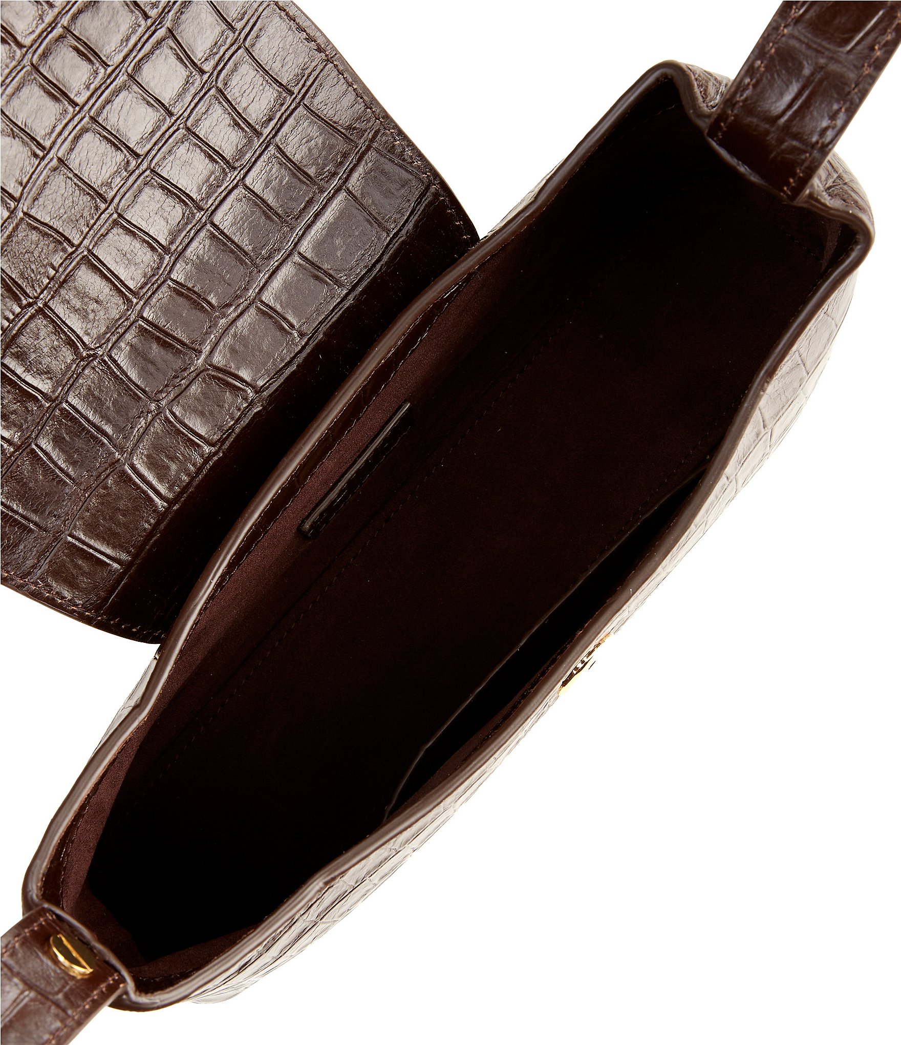 Elleme Paris Envelope Crocodile Embossed Leather Shoulder Bag