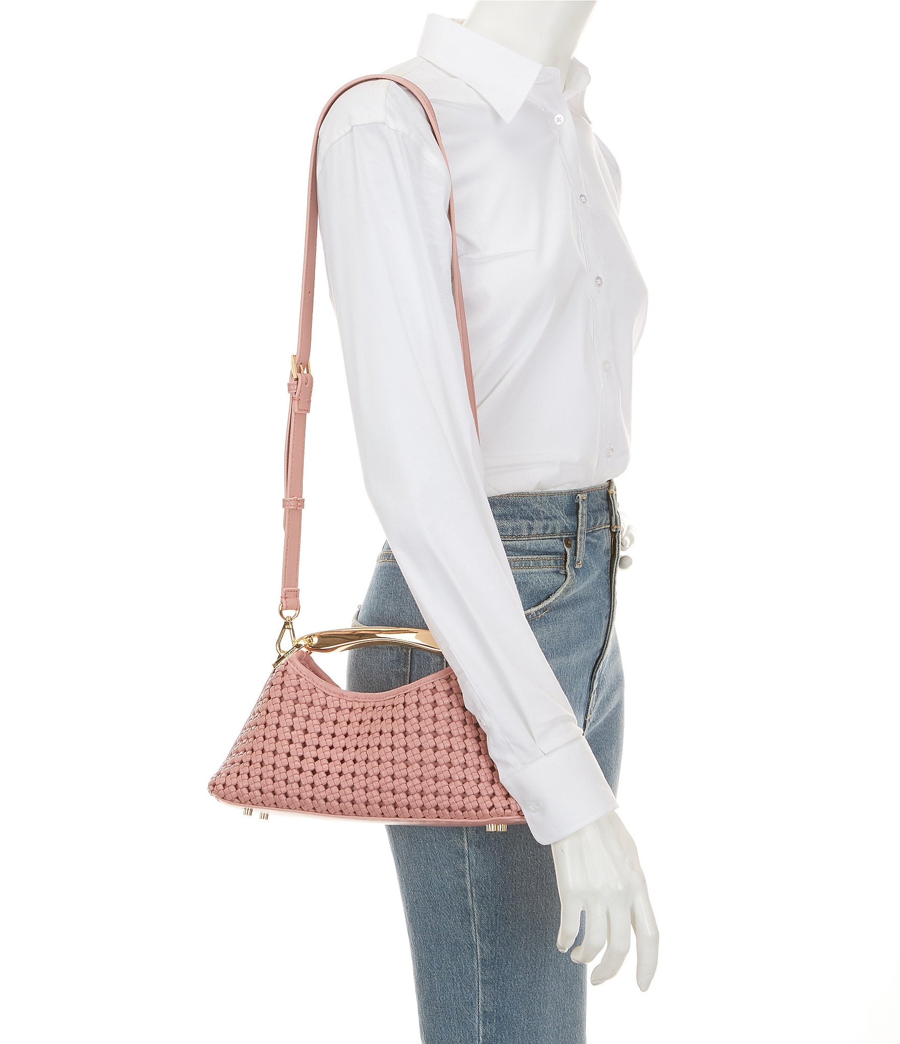 Elleme Paris Mini Boomerang Woven Leather East-West Clutch