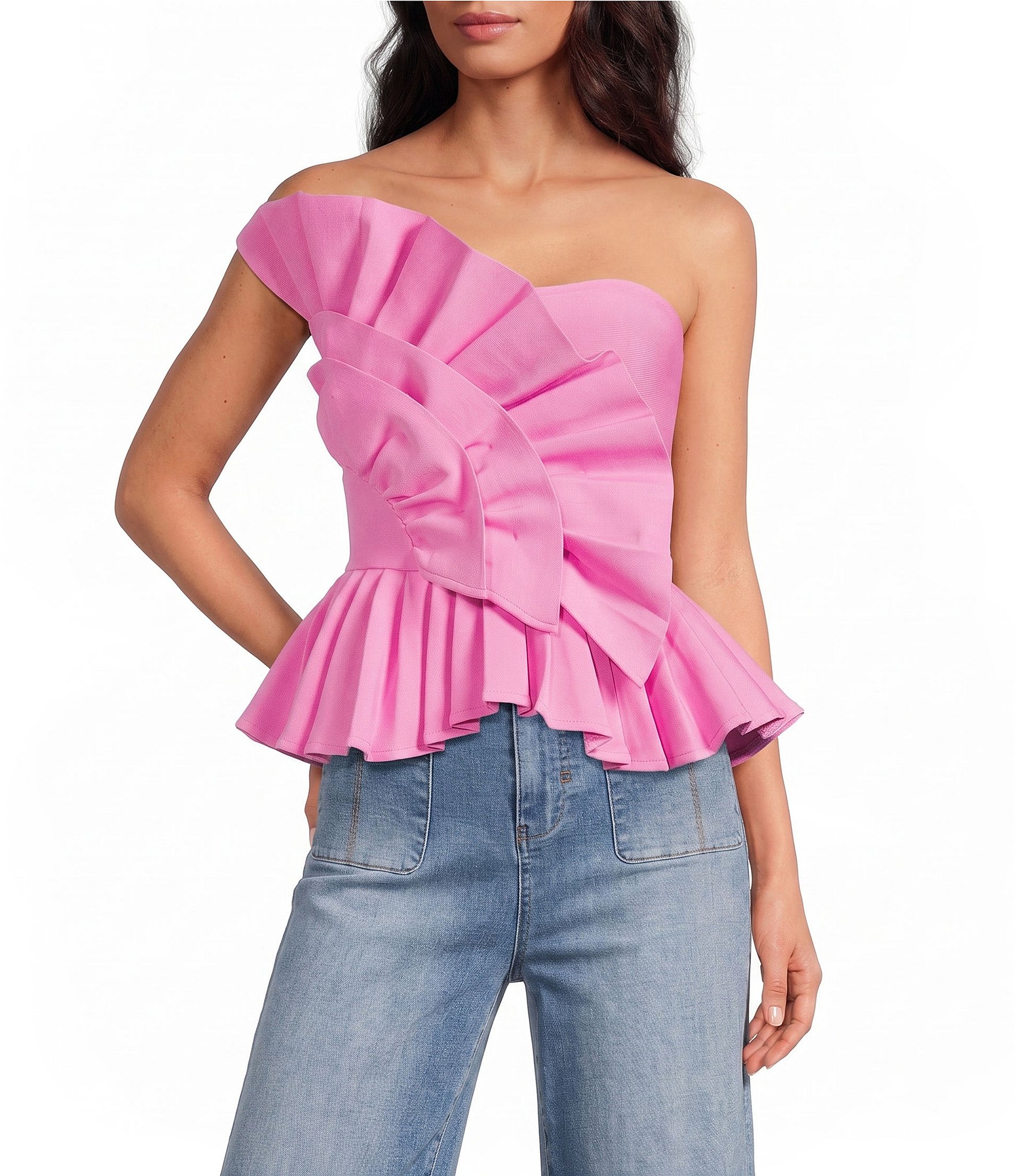ELLIATT Orelia Pleated Strapless Top
