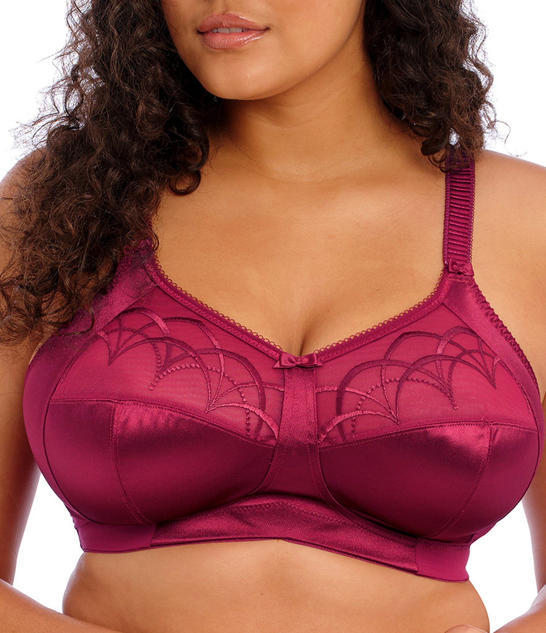 Womens Plus Size Bras Full Coverage Lace Underwire Unlined Bra Lipstick Red  36G