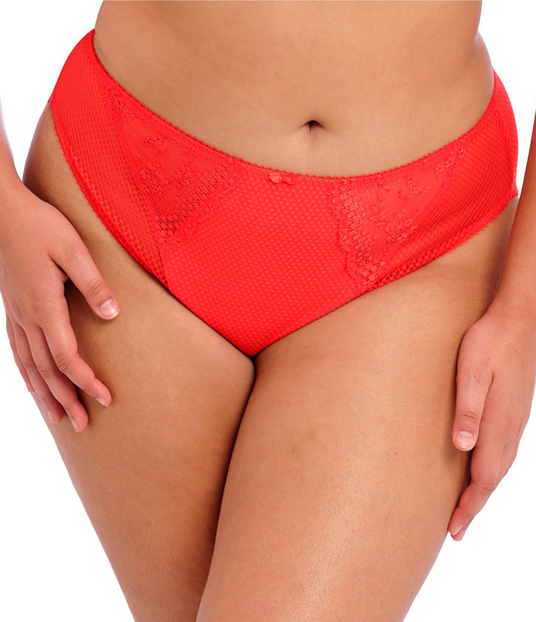 Red Extra High Leg Lace Knickers