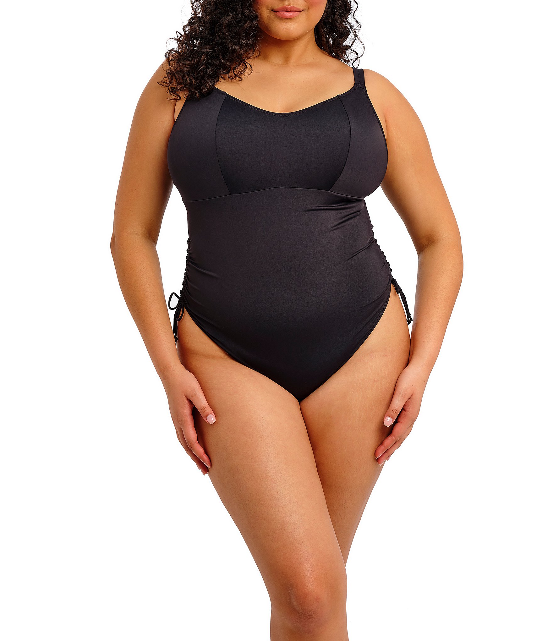Elomi Plain Sailing Scoop Neck Adjustable Tie Side Tank One Piece Swimsuit