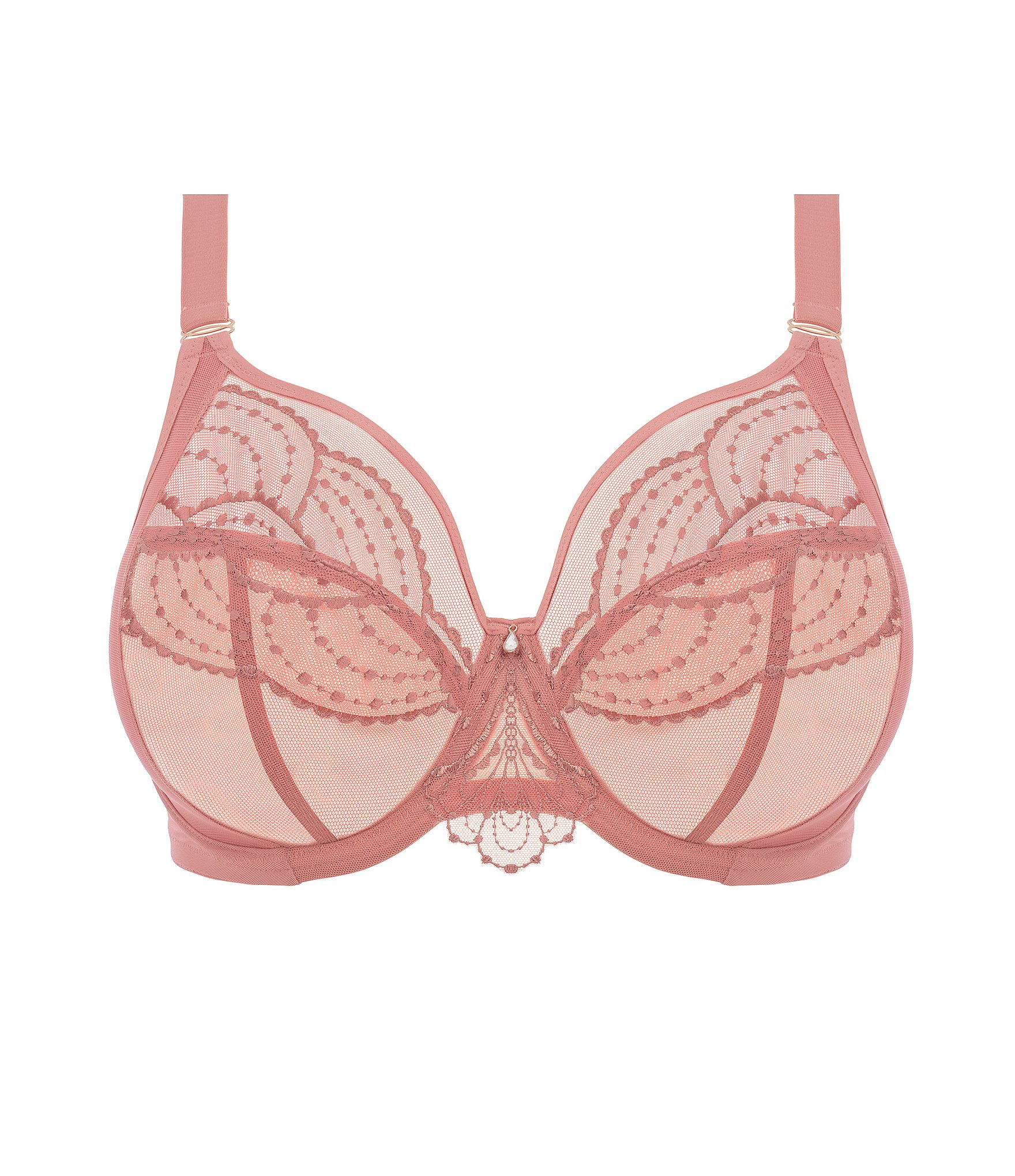 Elomi Priya Full-Busted Underwire Unlined Embroidery Plunge Bra