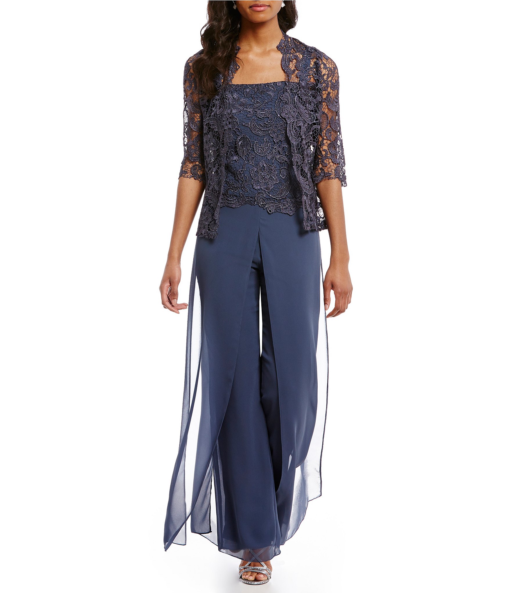 Emma Street Lace Chiffon Pant Set Dillards