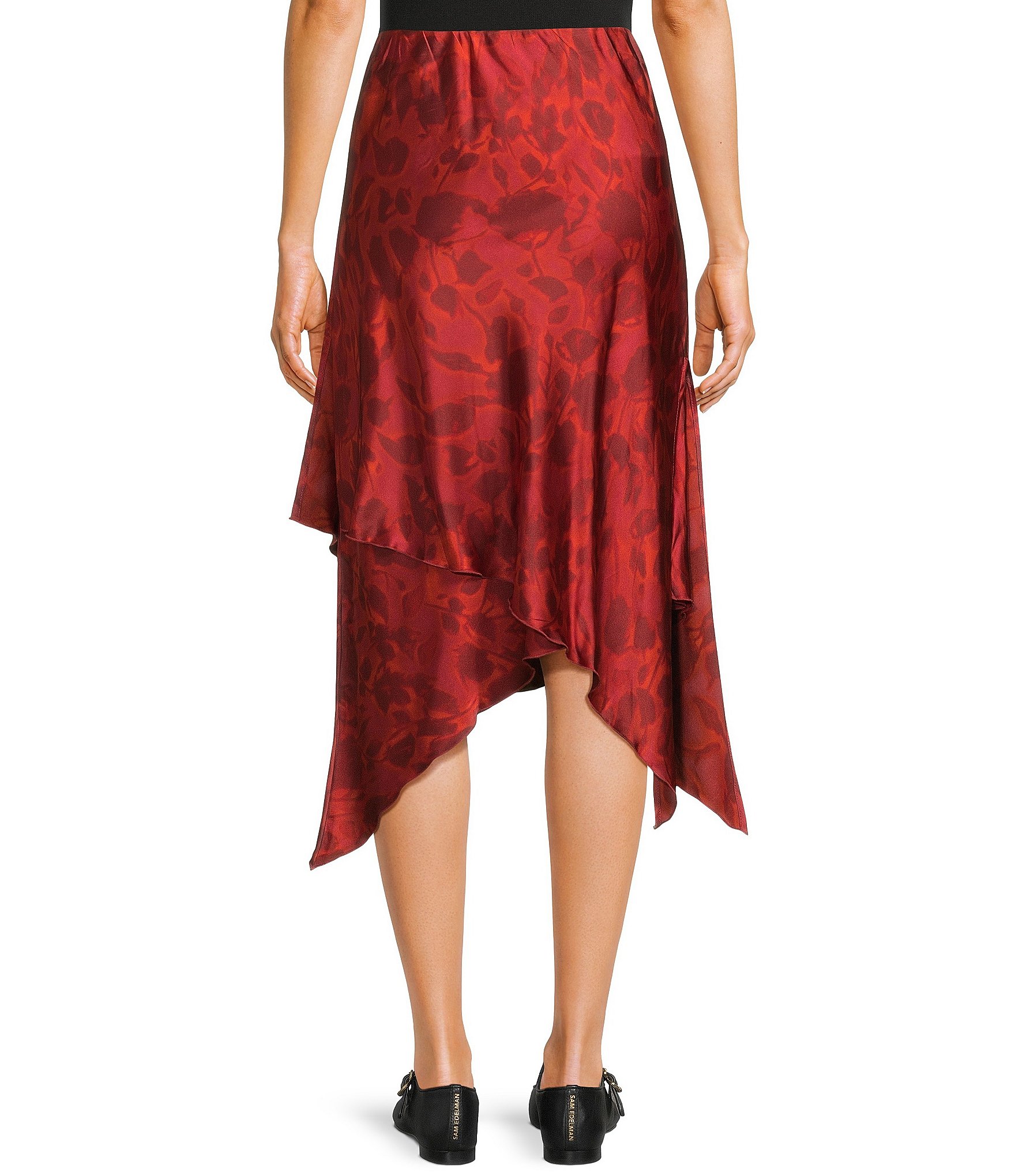 Emory Park Floral Print Midi Side Slit Skirt