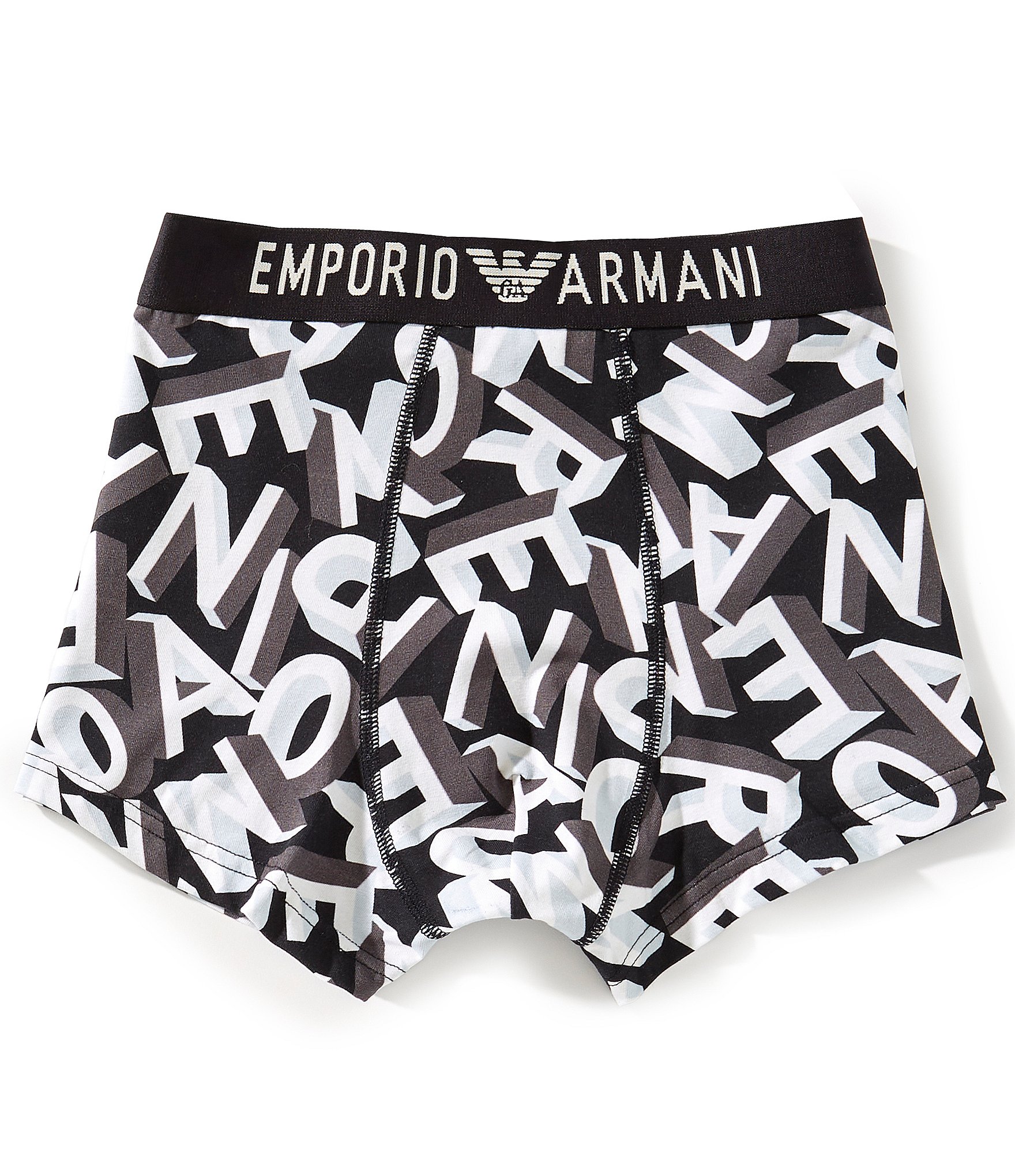 Emporio Armani Men's Mesh Microfiber Biker Boxer, Black at