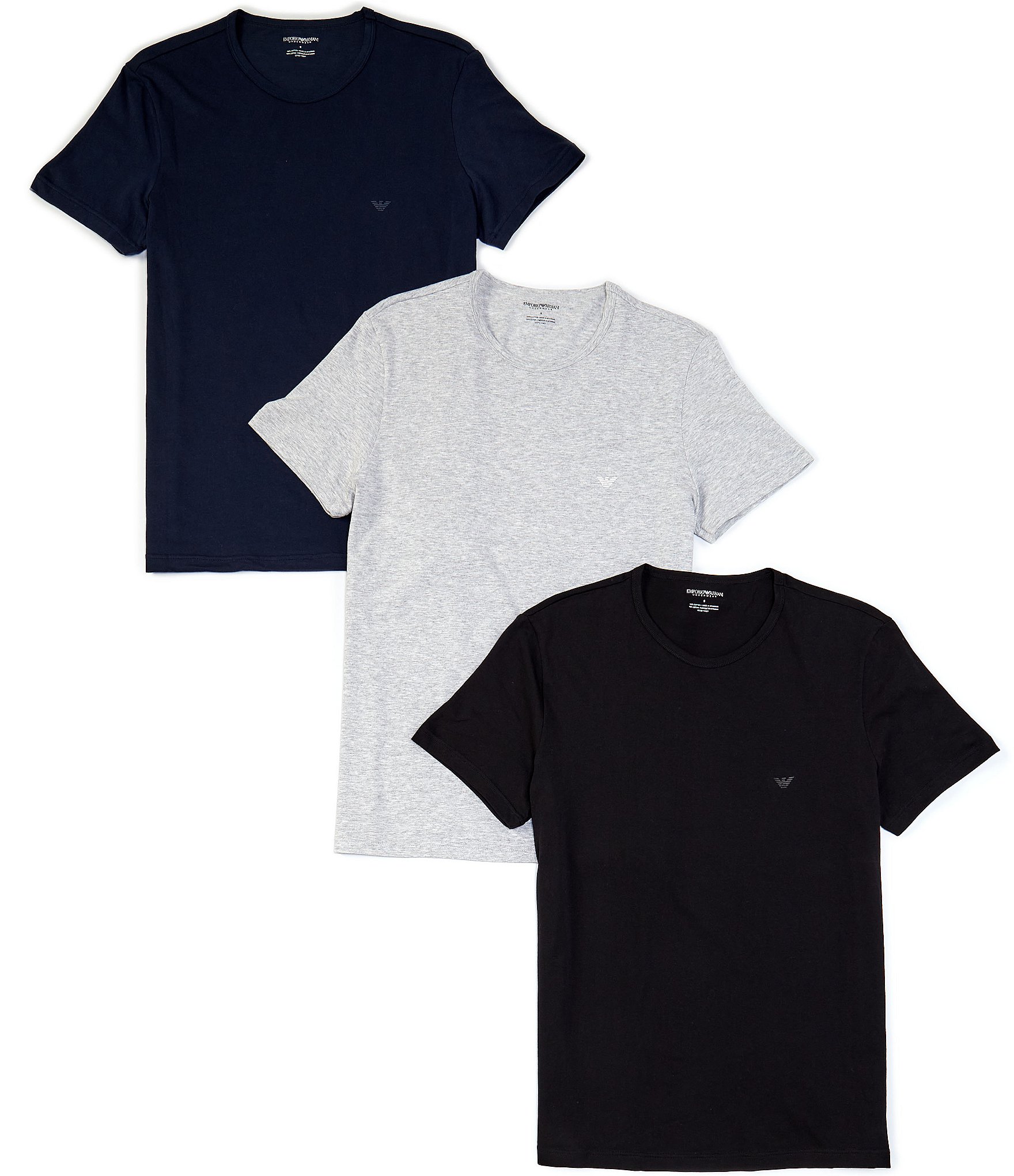 kompakt arv æstetisk Emporio Armani Pure Cotton Crewneck T-shirts 3-Pack | Dillard's
