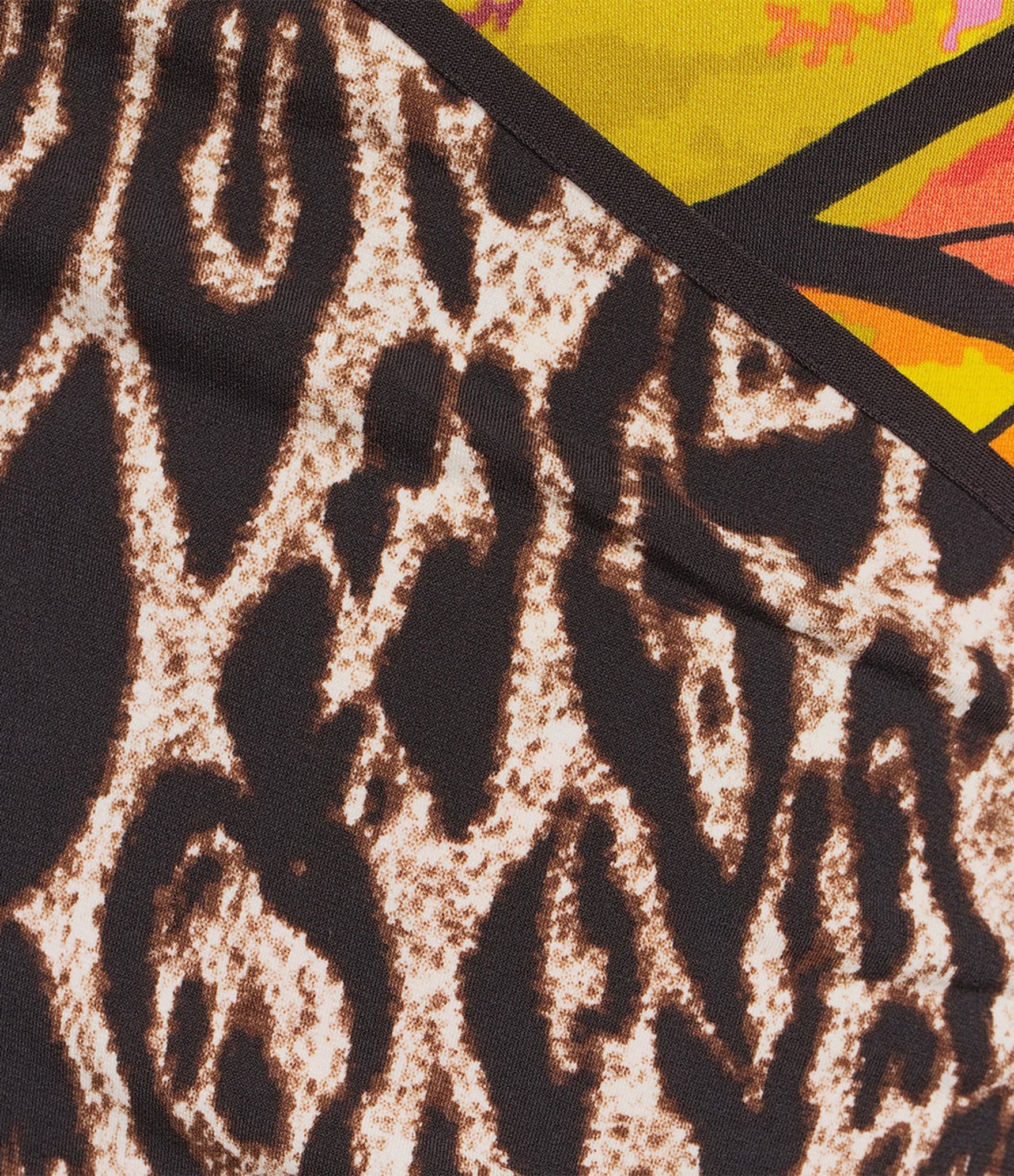 Eva Varro Knit Animal Tropical Print V-Neck 3/4 Sleeve Fold Over Tunic