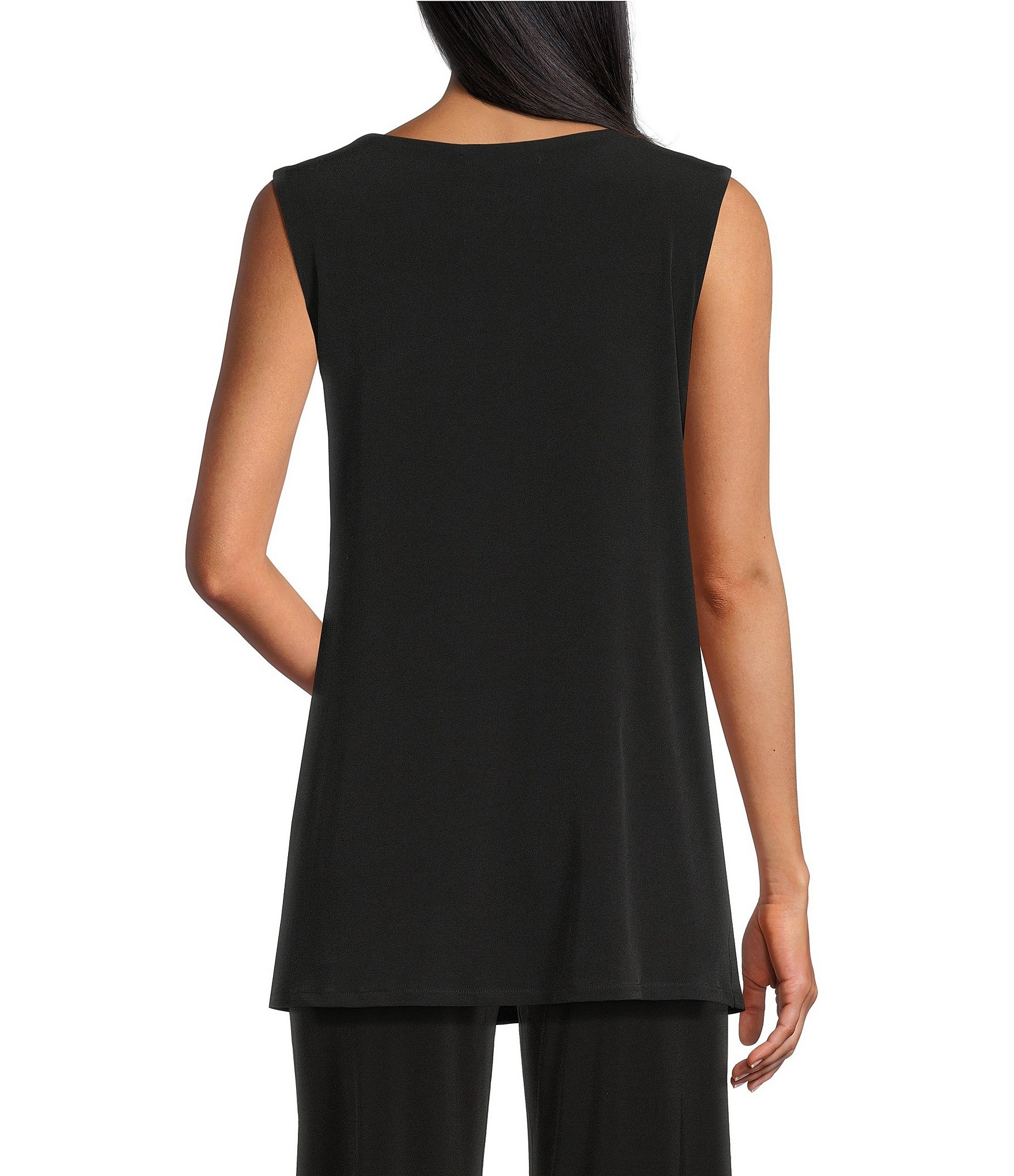 Eva Varro Knit Boat Neck Cap Sleeve Side Grommet Tunic