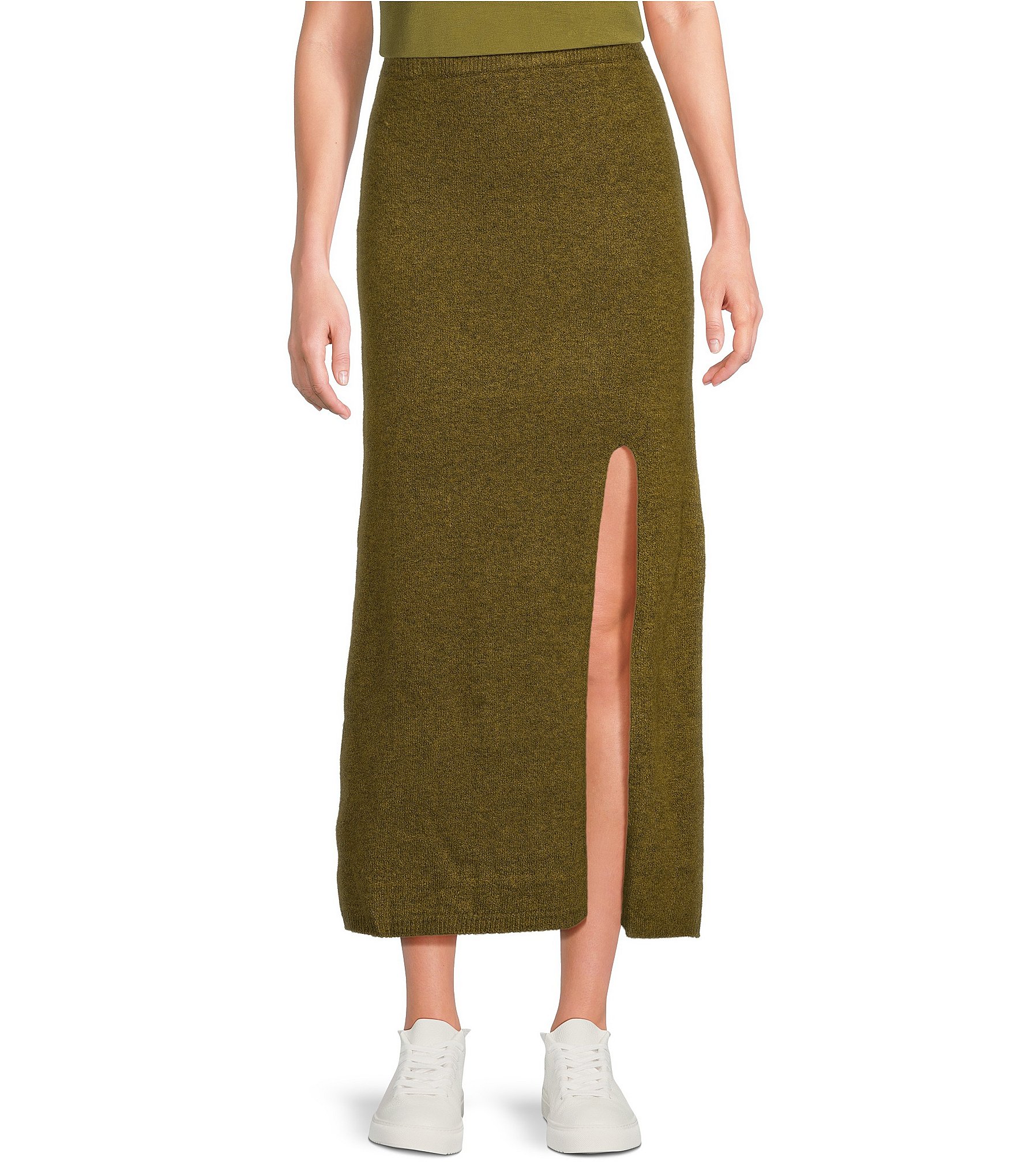 Every Knit High Rise Pencil Split Hem Maxi Coordinating Skirt