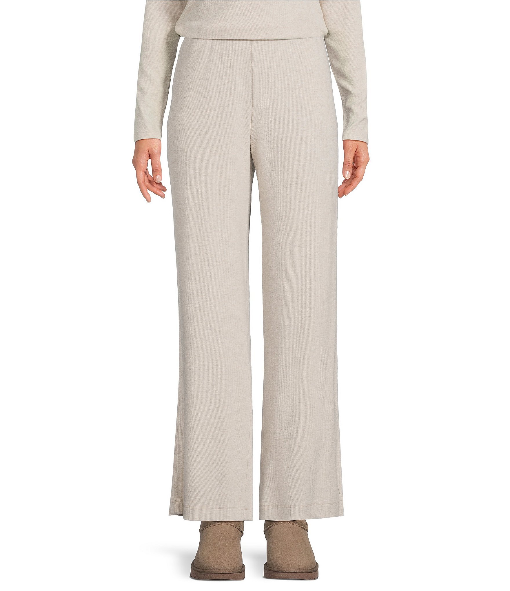 Every Knit Mid Rise Lounge Wide Leg Full Length Pants