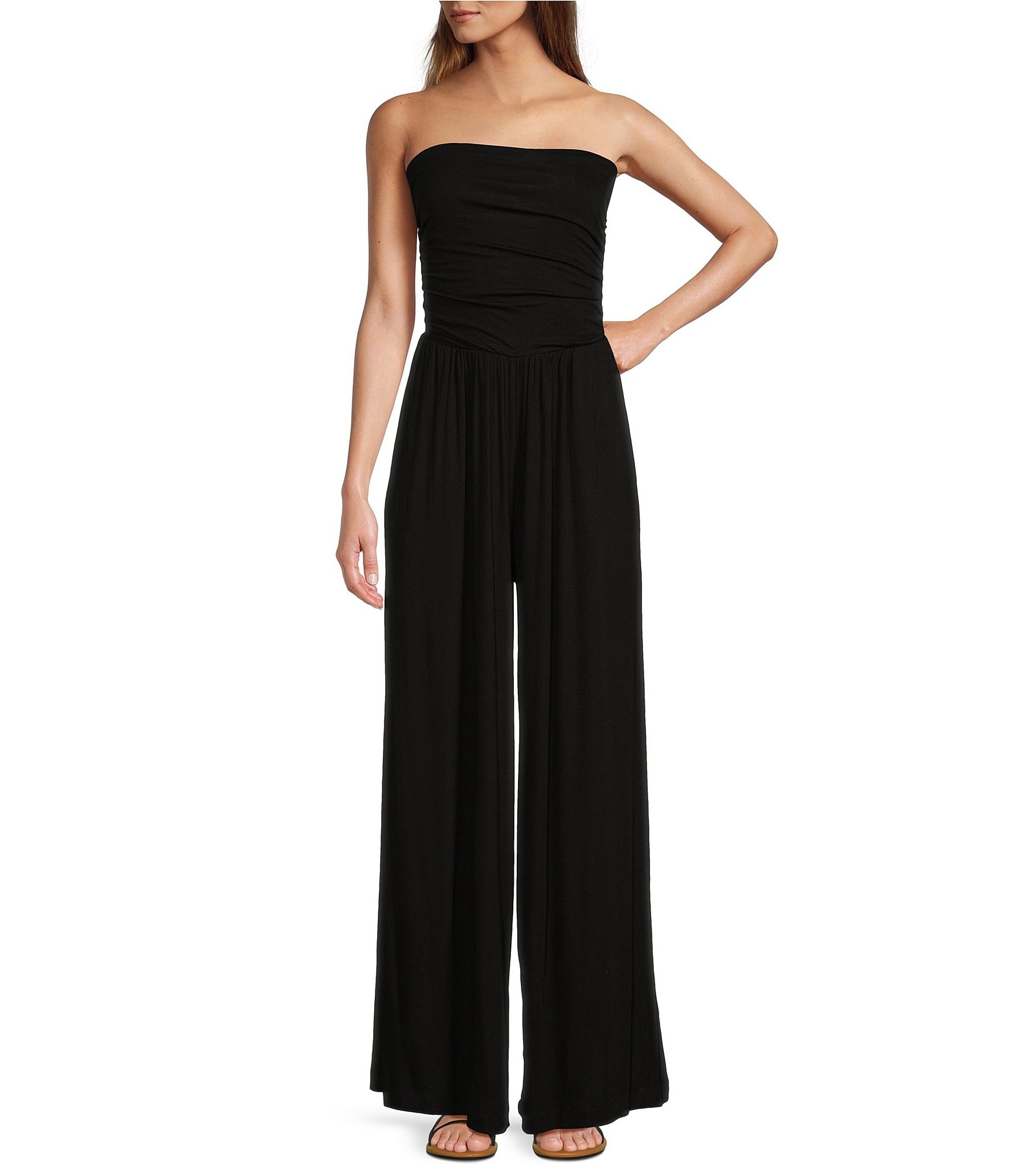 Every Knit Strapless Neck Sleeveless Pull-On Jumpsuit | Dillard's