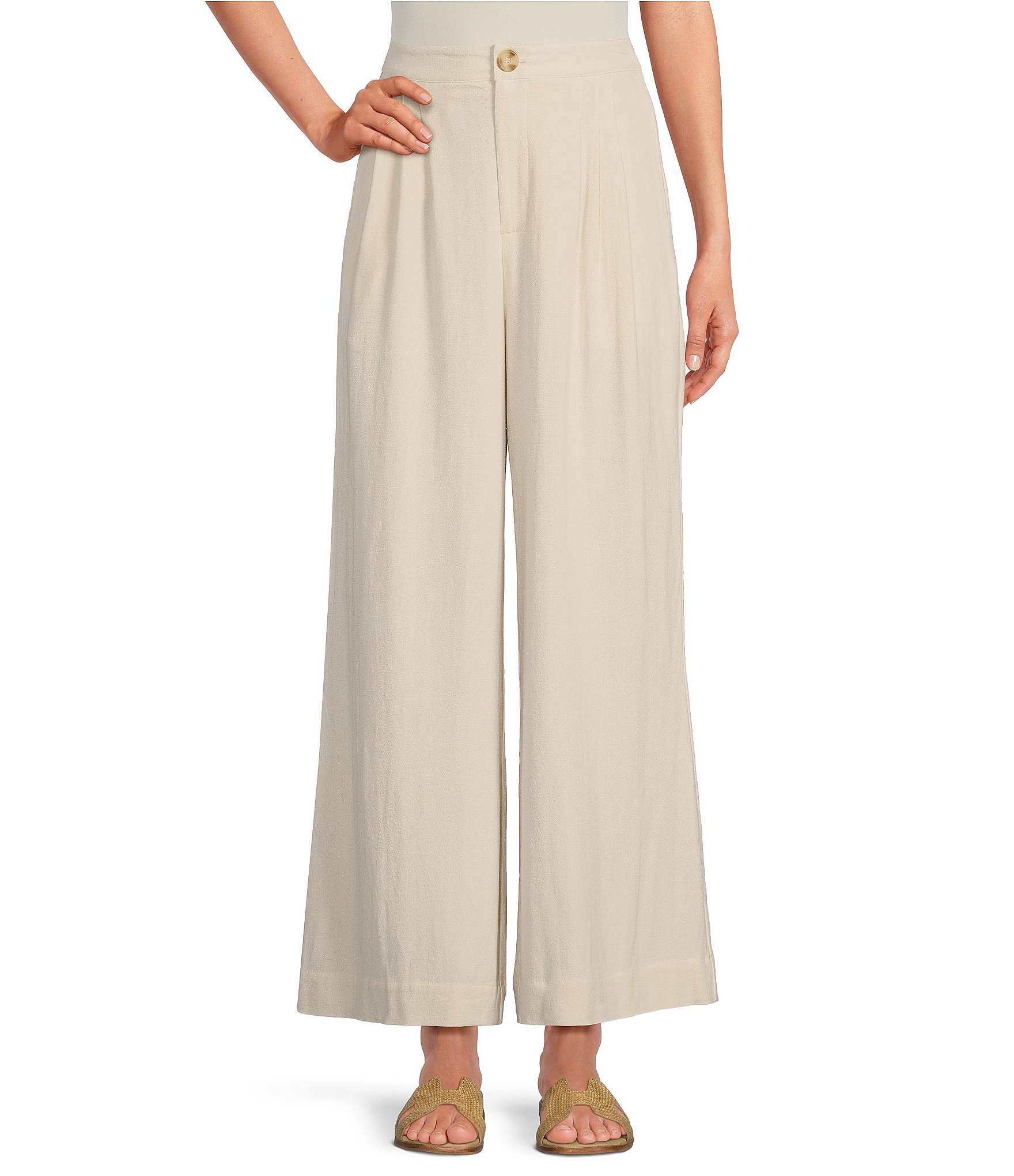 Every Pleated Pin Tucked Pleated Coordinating Wide Leg Trousers | Dillard's