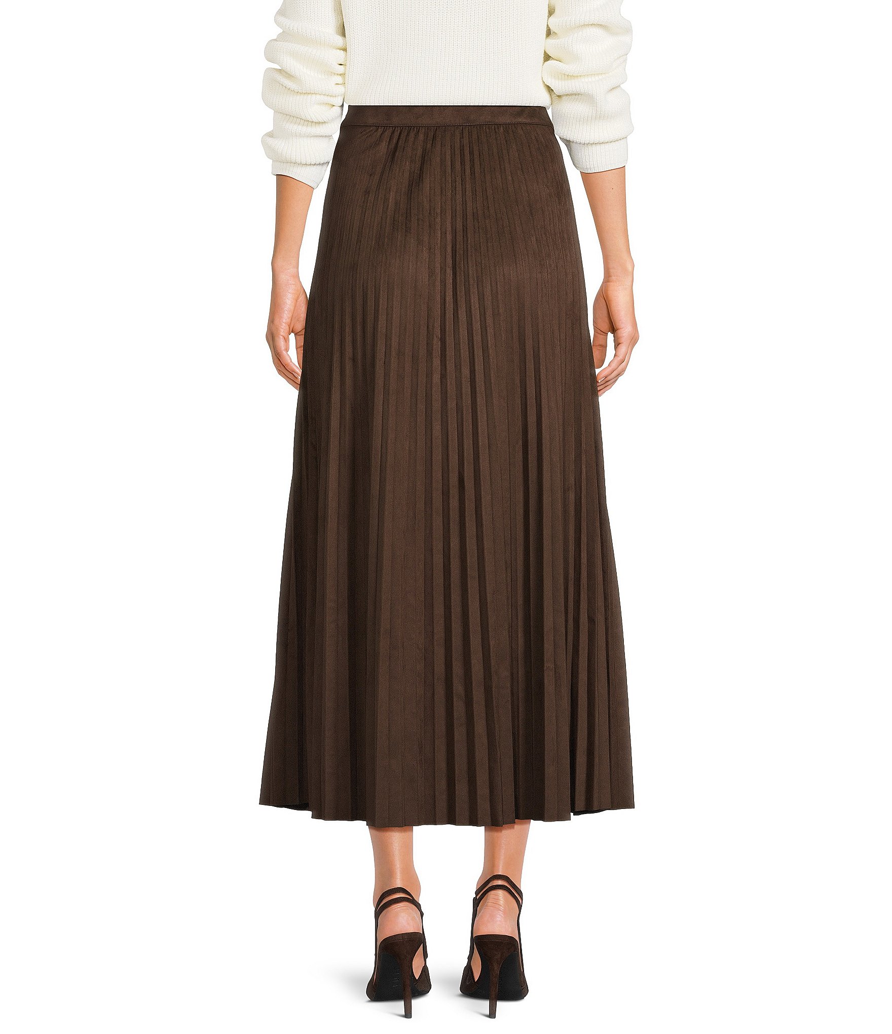 Every Suede Pleated Skirt