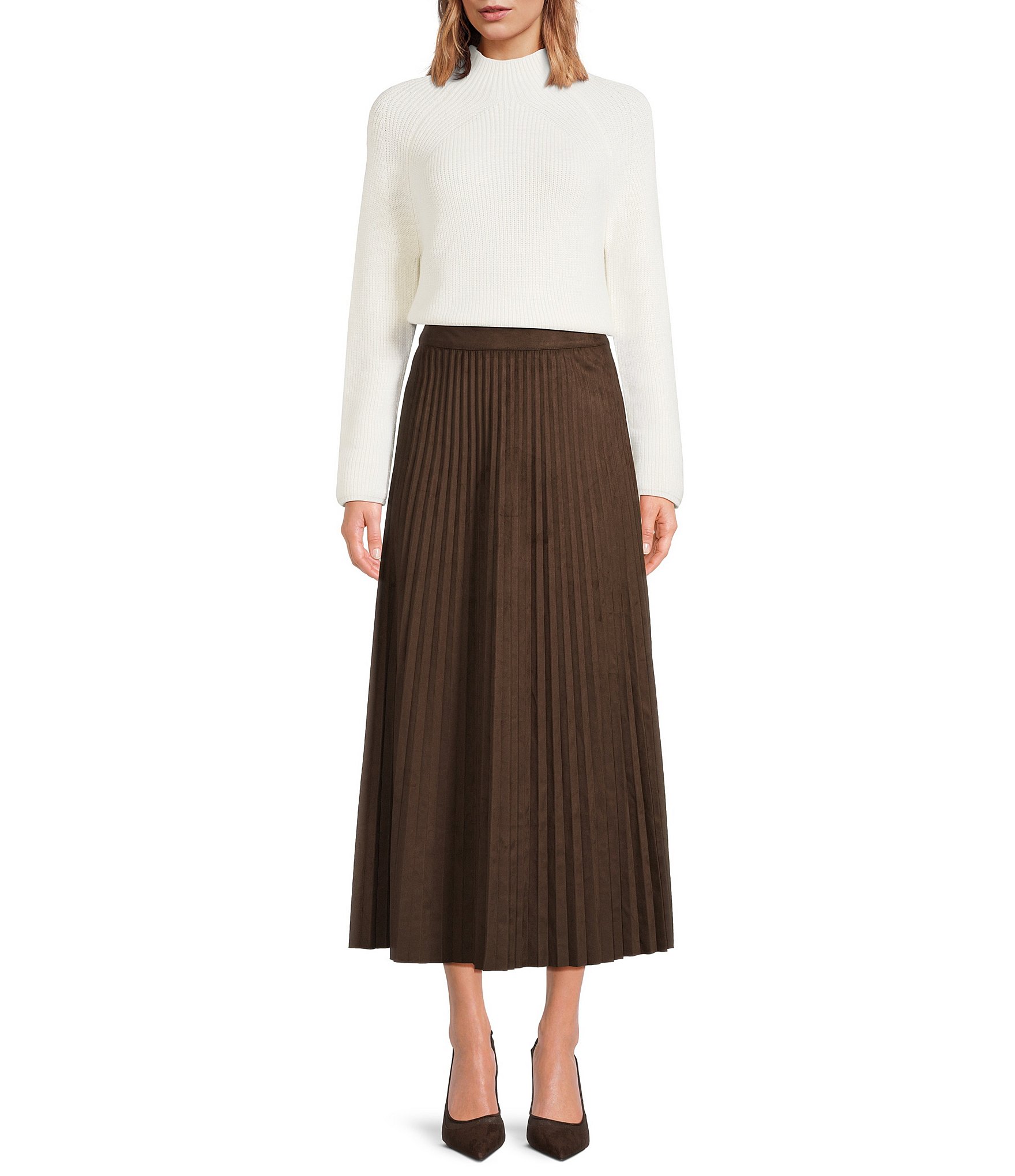 Every Suede Pleated Skirt