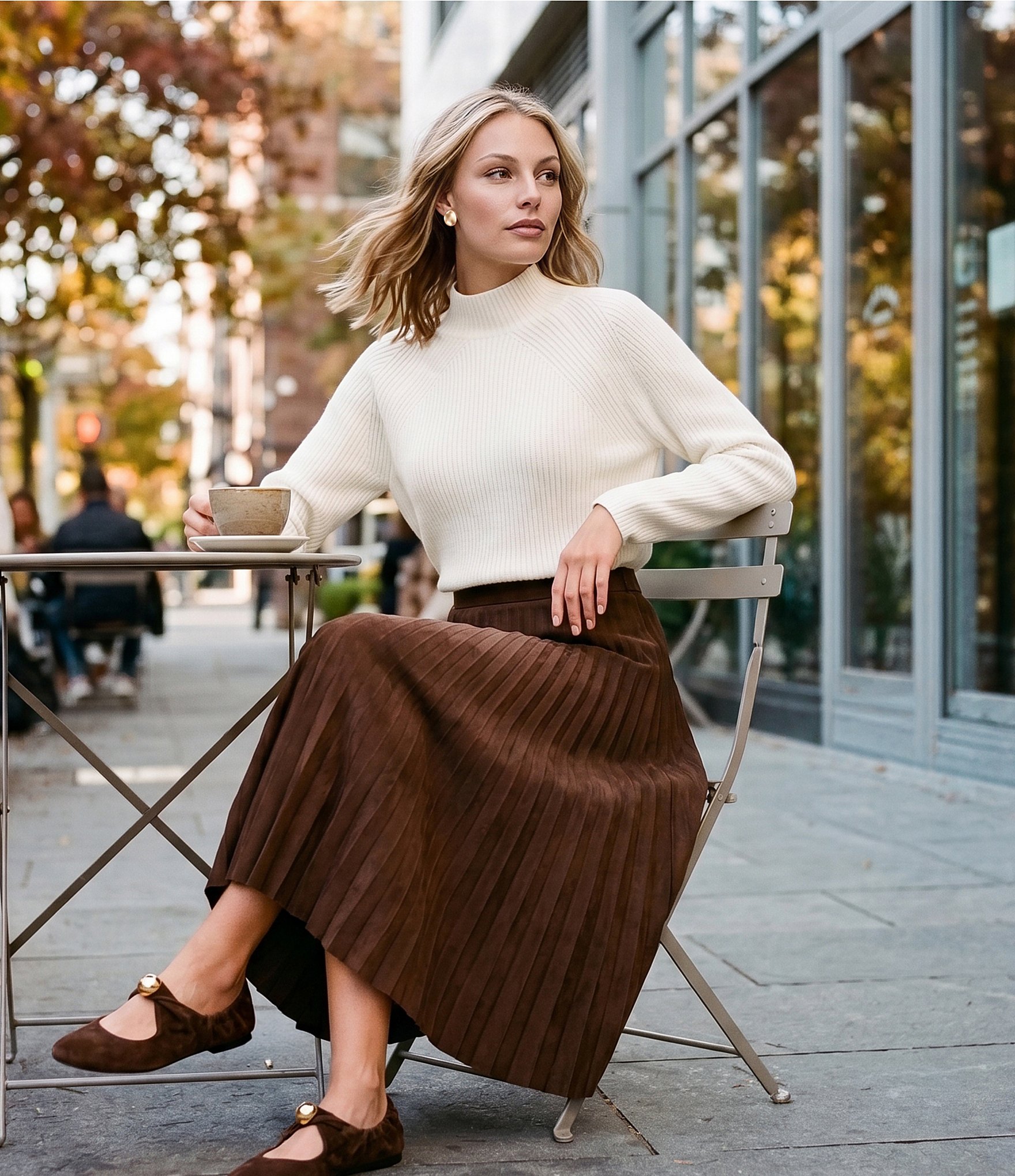 Every Suede Pleated Skirt