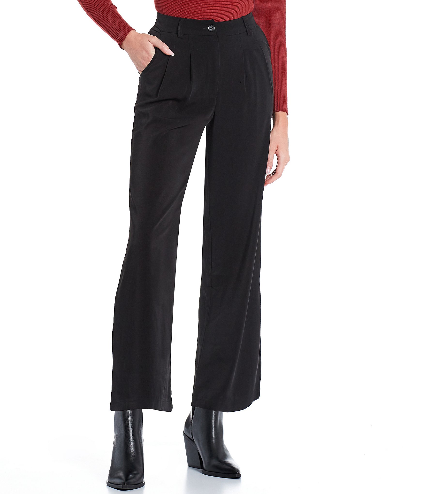 GB Wide Leg Satin Trousers