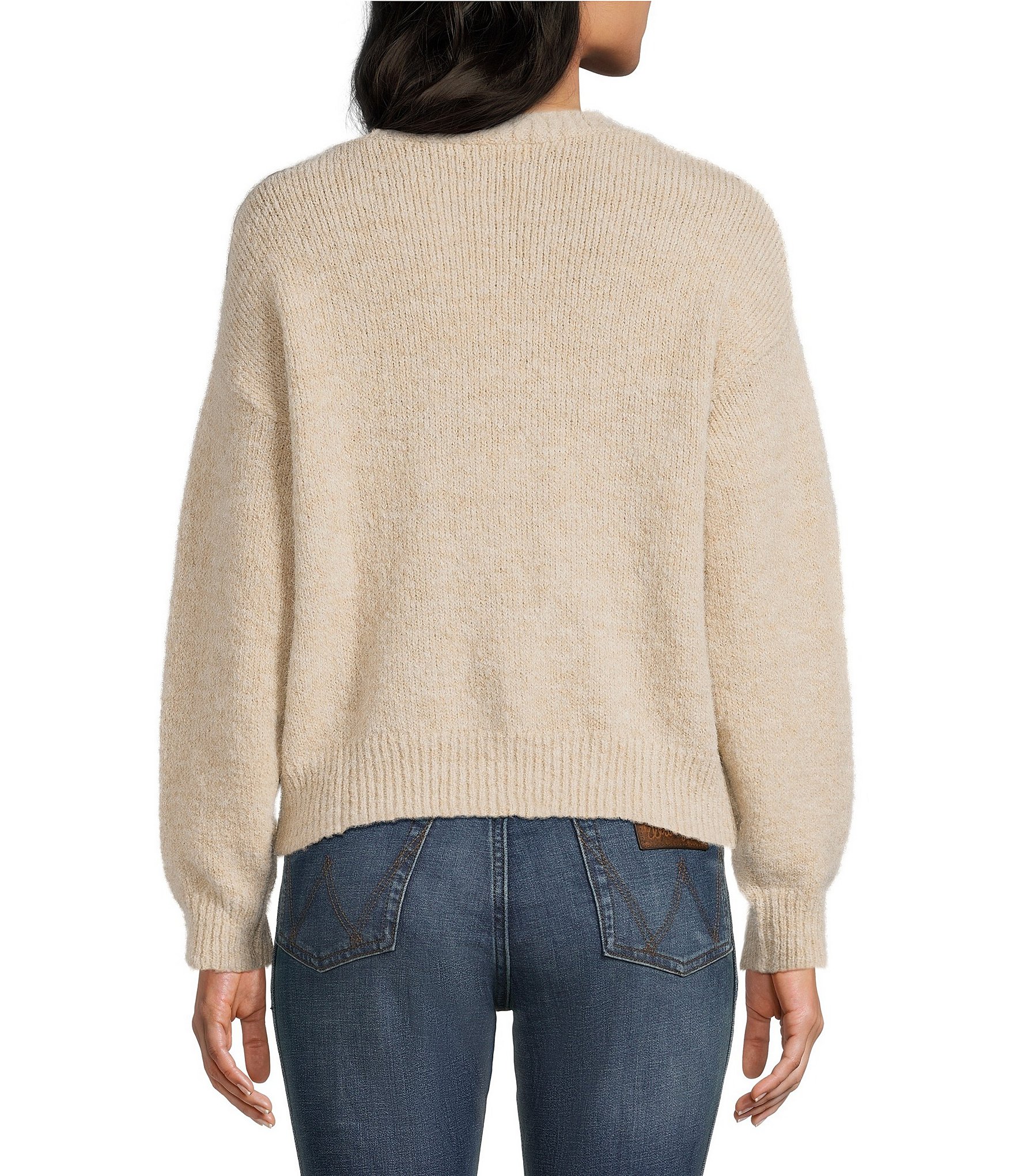 Evolutionary Horse Button Front Long Sleeve Cardigan