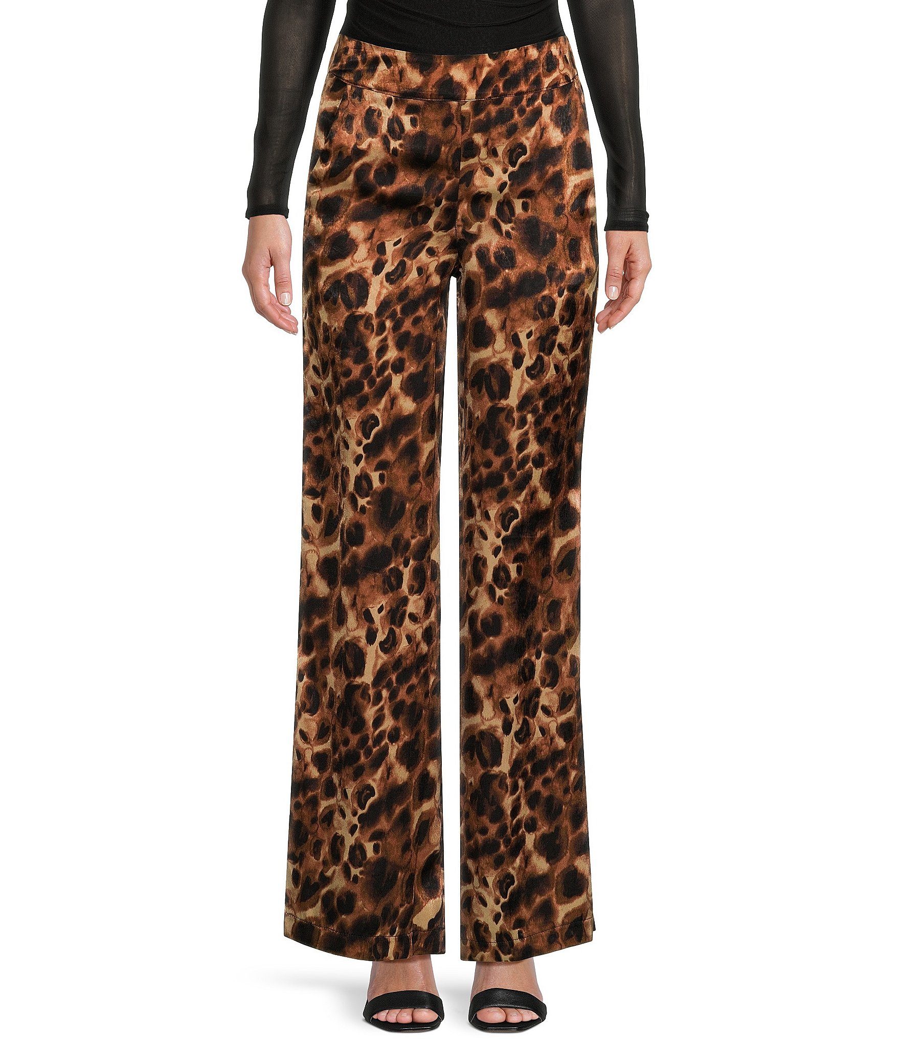 Evolutionary Mid Rise Leopard Printed Satin Pants | Dillard's