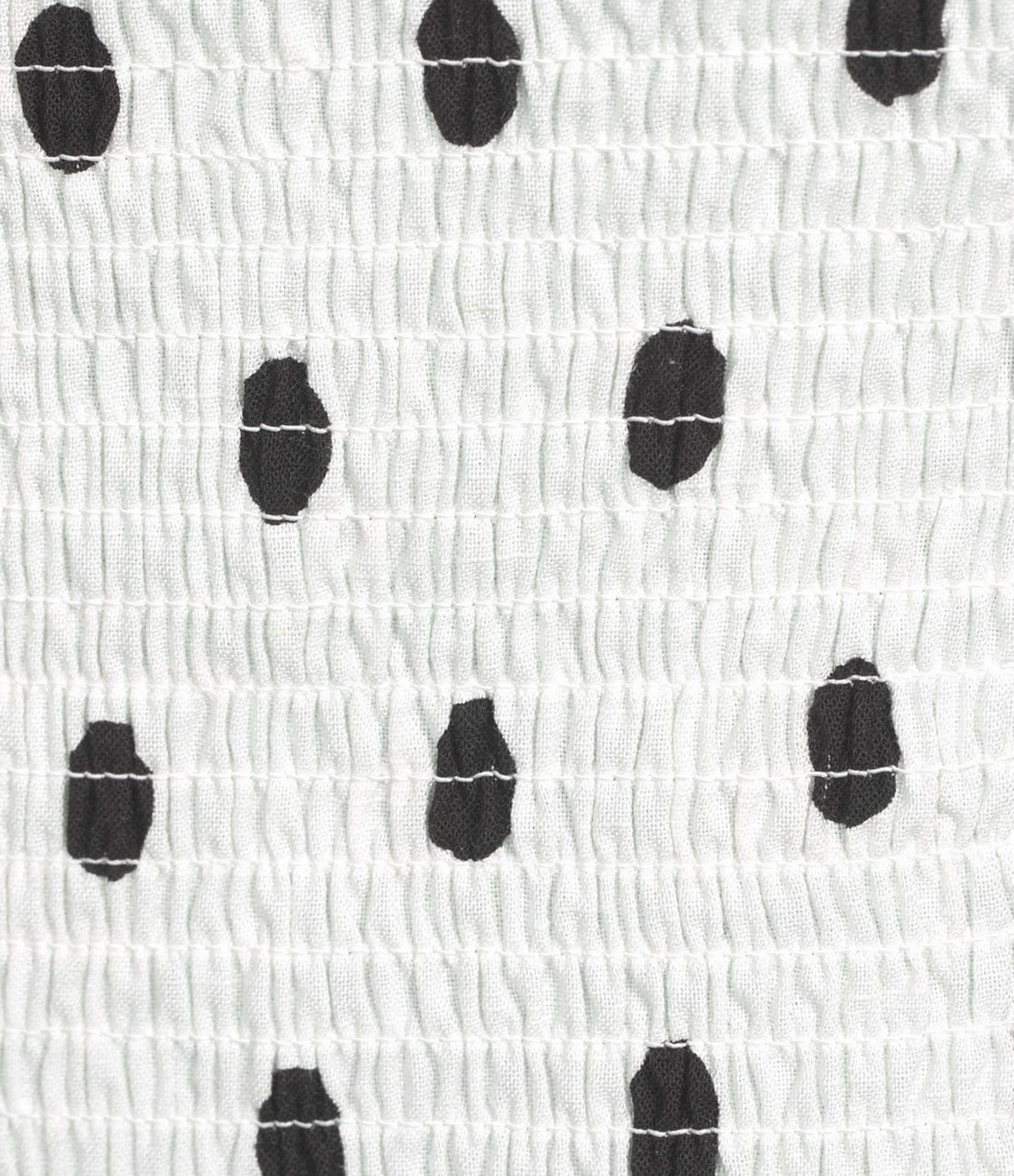 Evolutionary Polka Dot Printed Strapless Bow Top