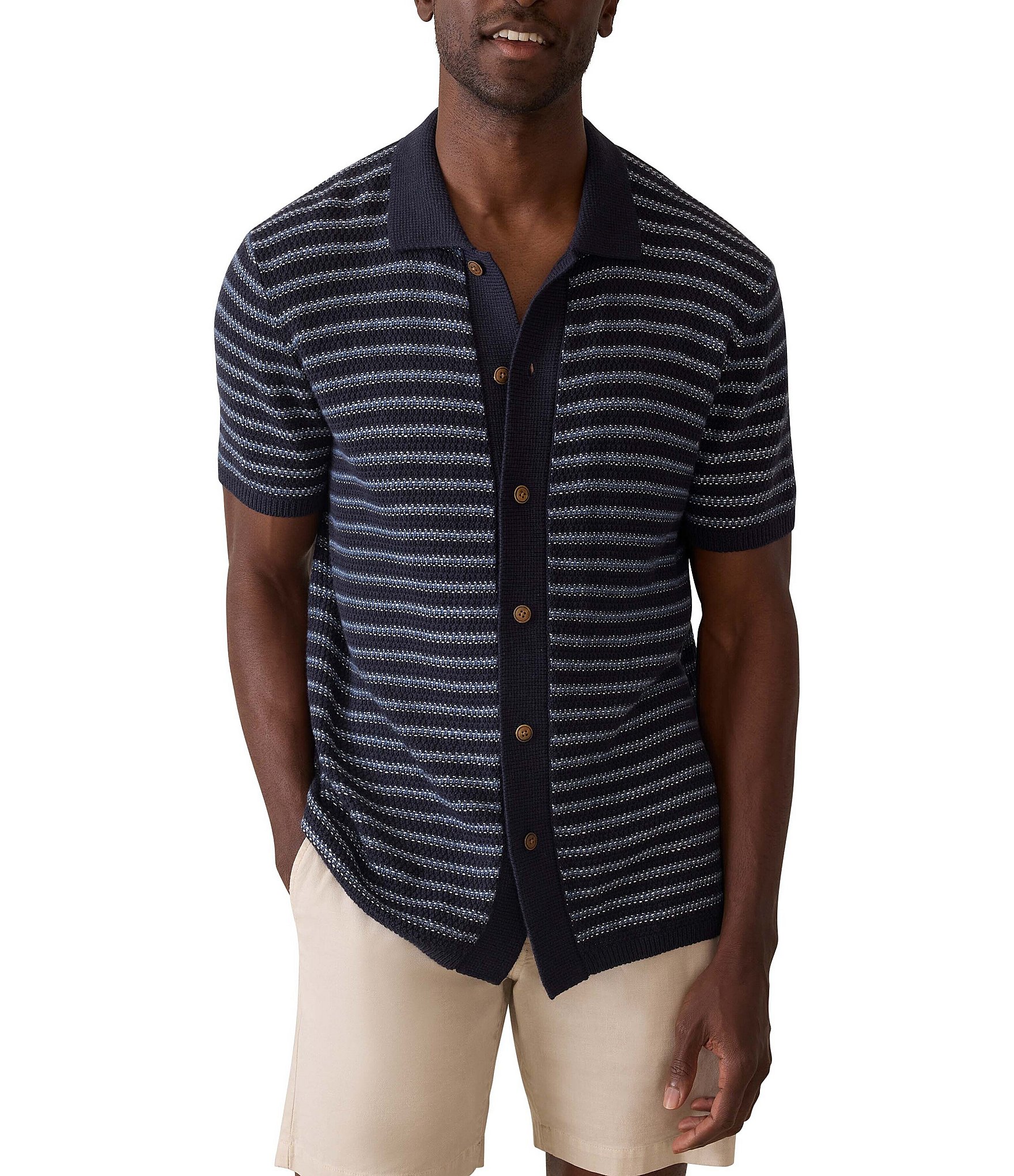 Faherty Big & Tall Short Sleeve Sweater Shirt