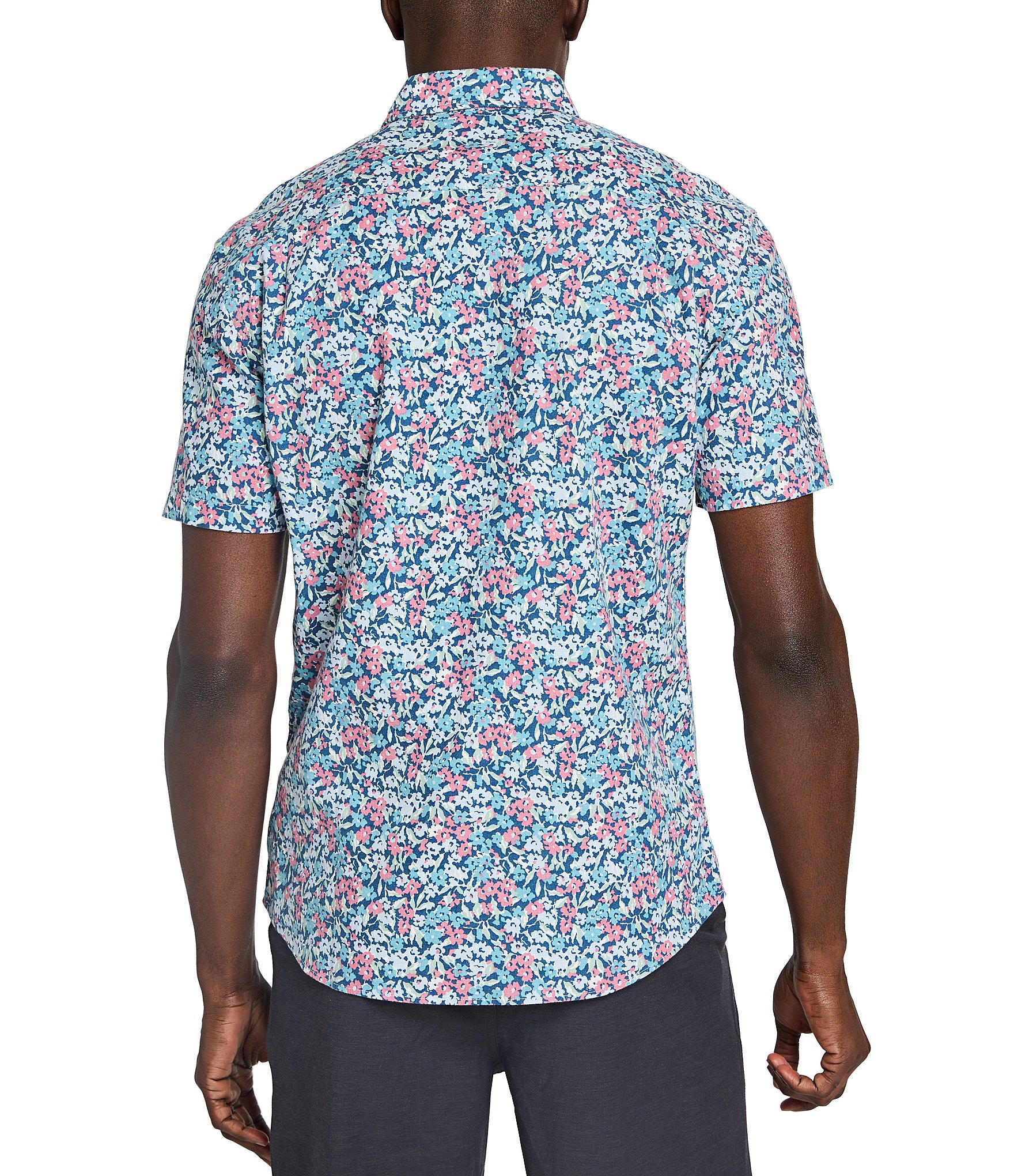 Faherty Breeze Floral Print Short Sleeve Woven Shirt