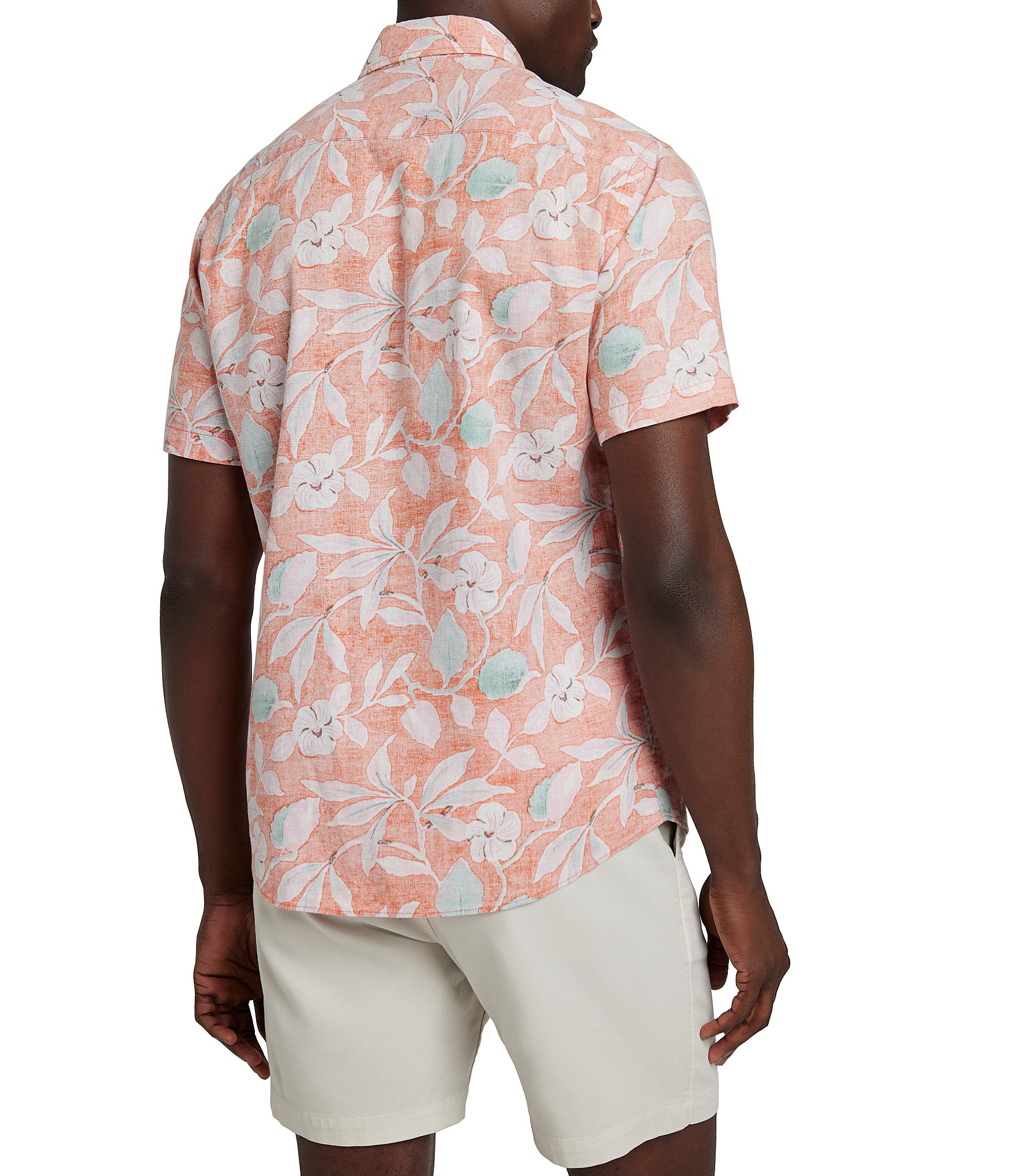 Faherty Breeze Floral Print Short Sleeve Woven Shirt