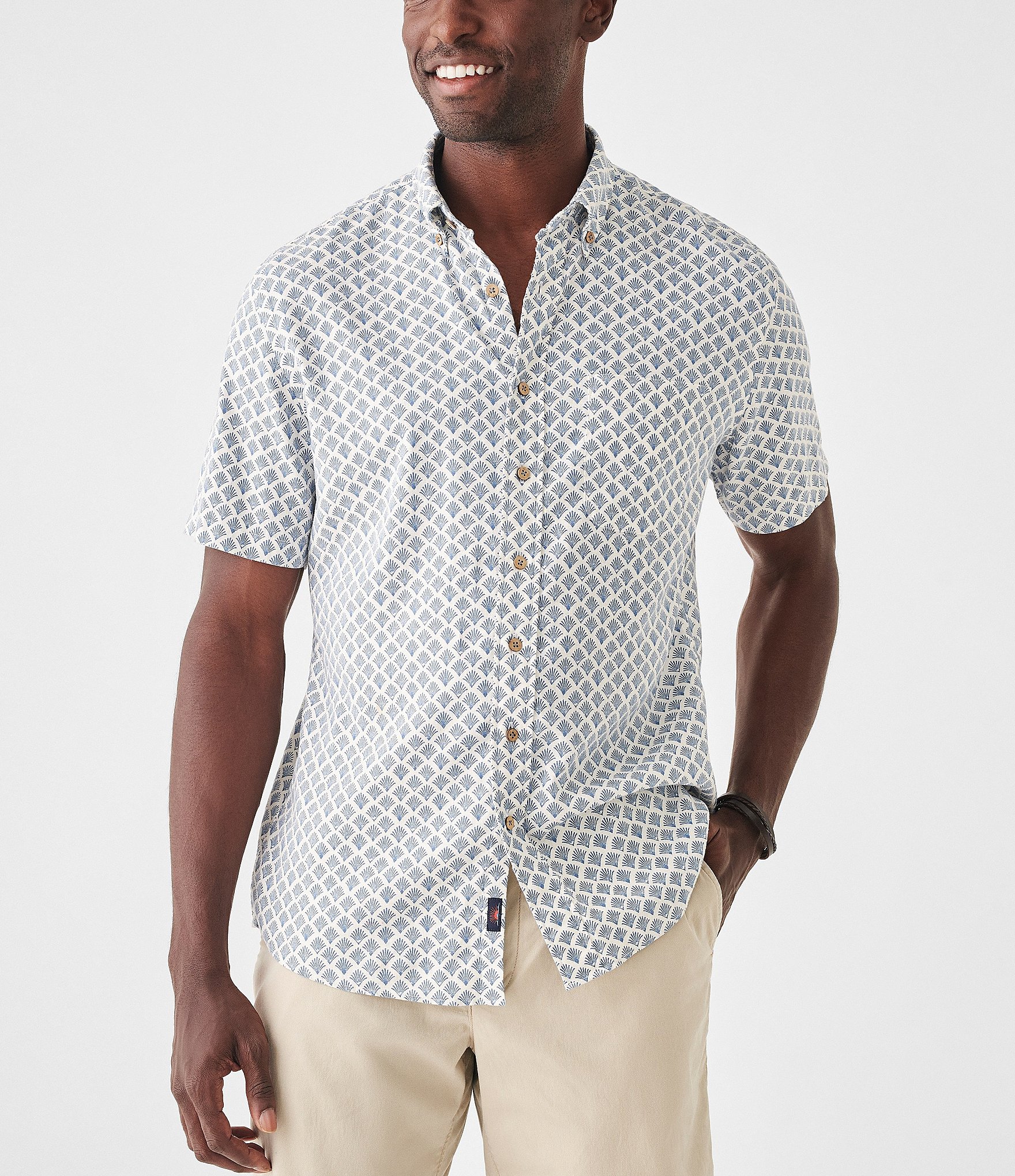 Cremieux Blue Label United In Cremieux Collection Bandana Patchwork Short  Sleeve Woven Camp Shirt