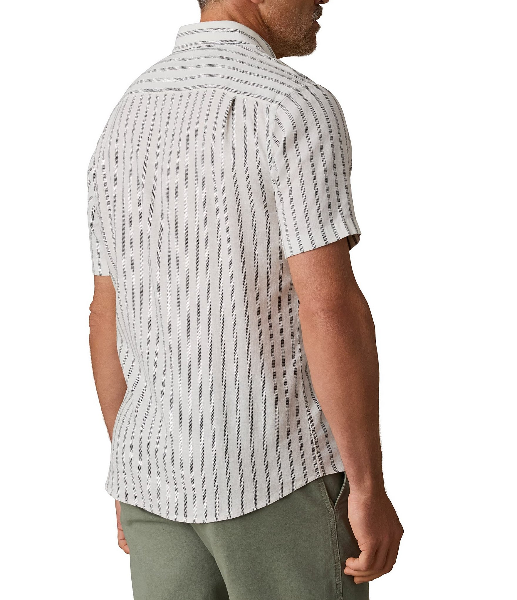 Faherty Breeze Stripe Short Sleeve Woven Shirt