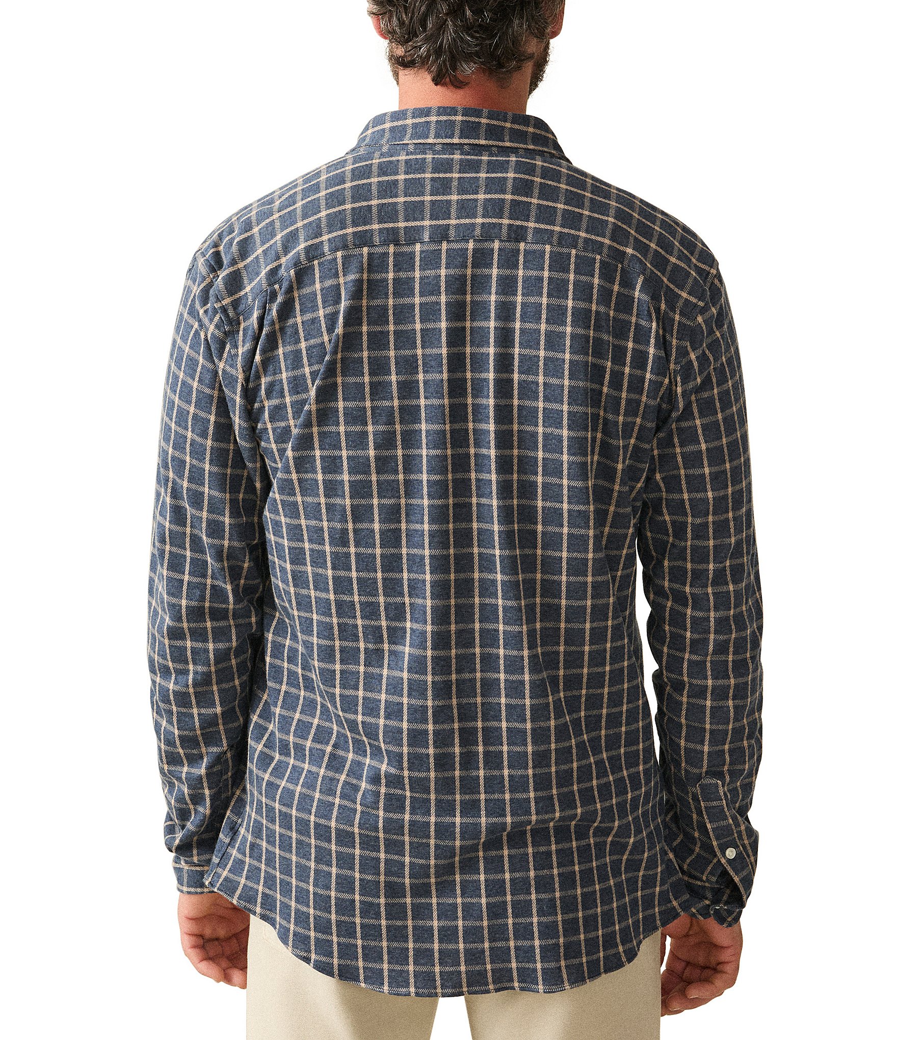 Faherty Coastline Knit Long Sleeve Woven Shirt