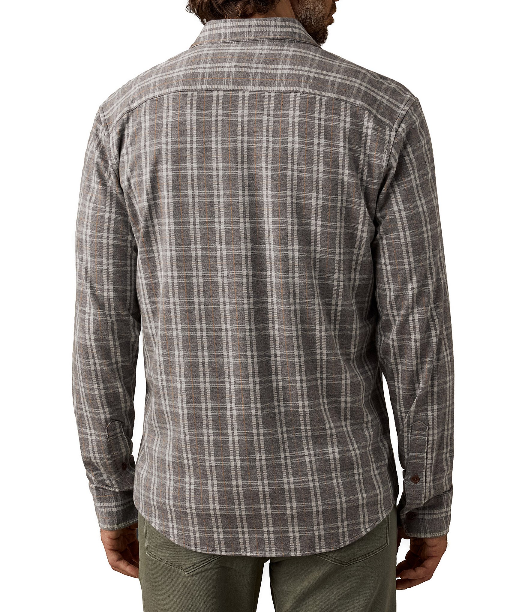 Faherty Coastline Knit Long Sleeve Woven Window Plain Shirt