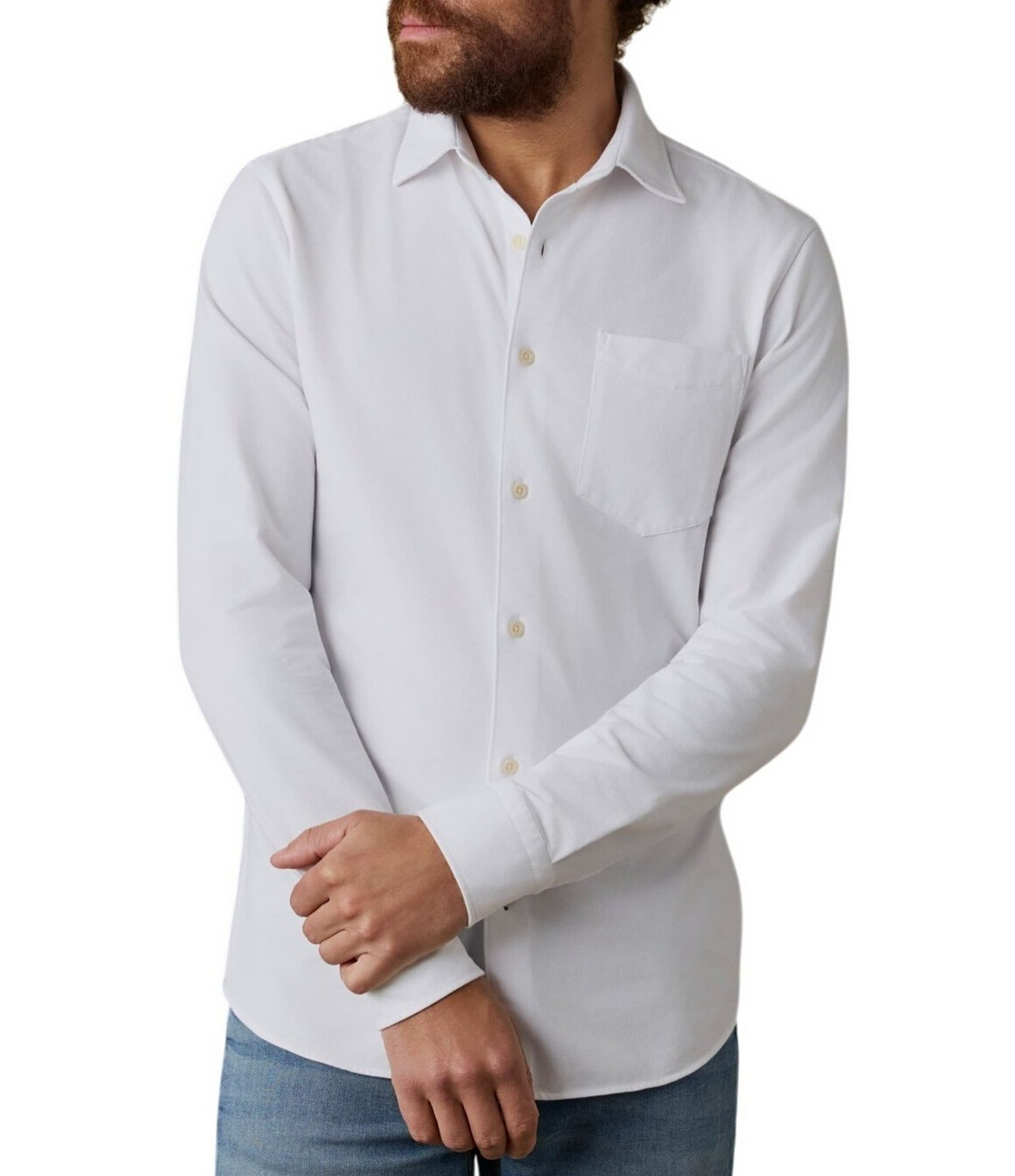 Faherty Costa Pique Long Sleeve Woven Shirt
