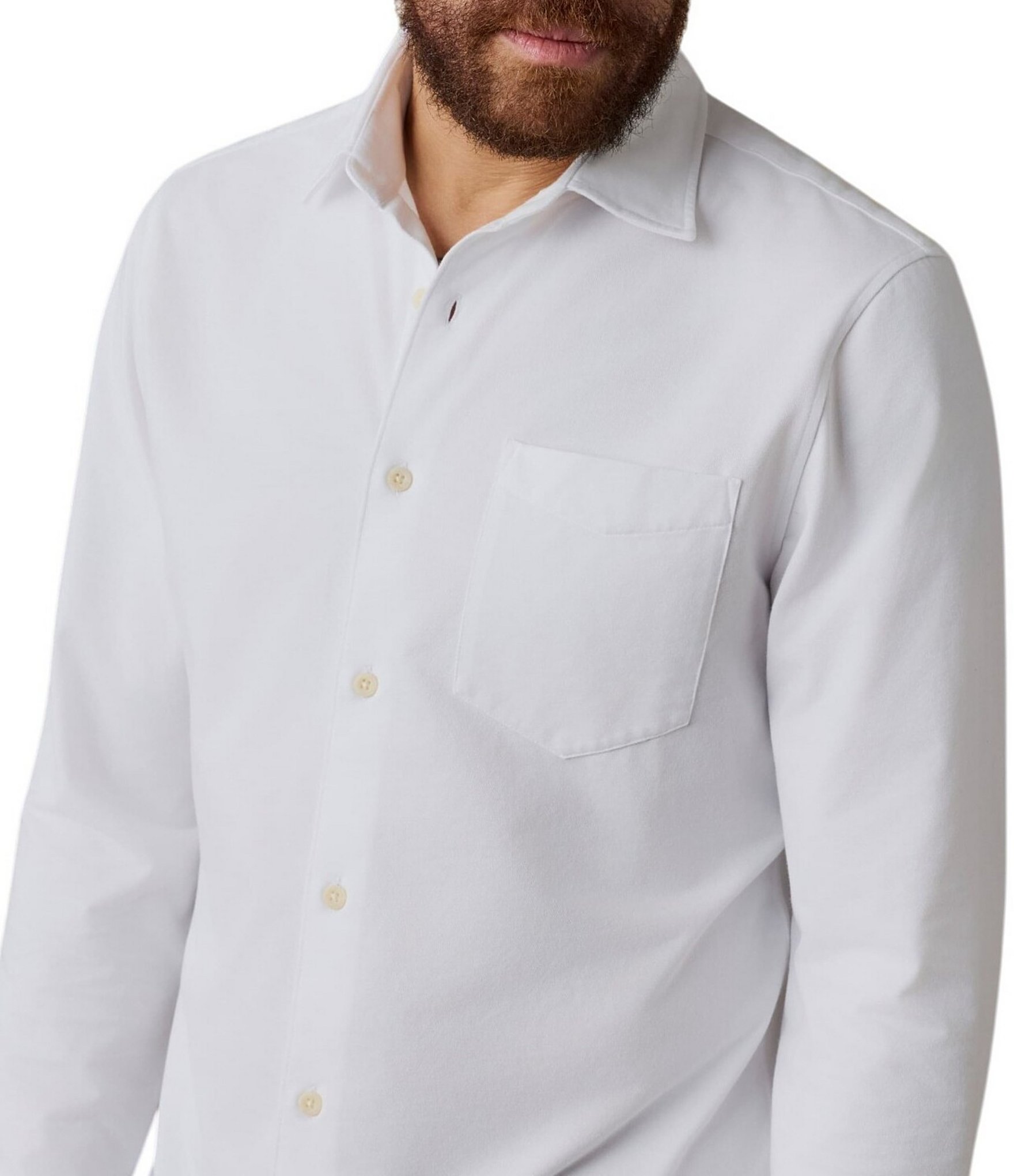 Faherty Costa Pique Long Sleeve Woven Shirt