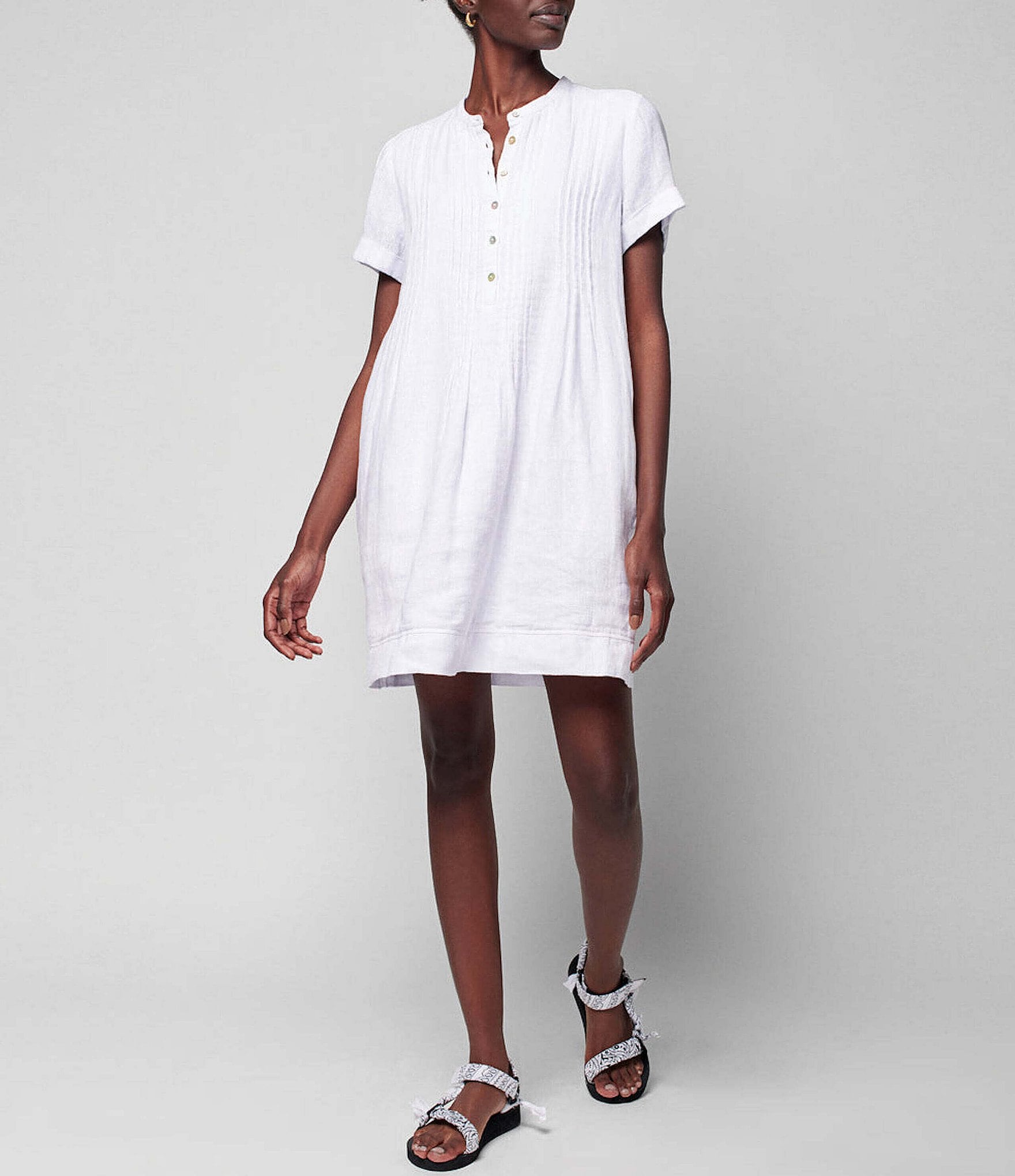 Short Sleeve Button Front Dress