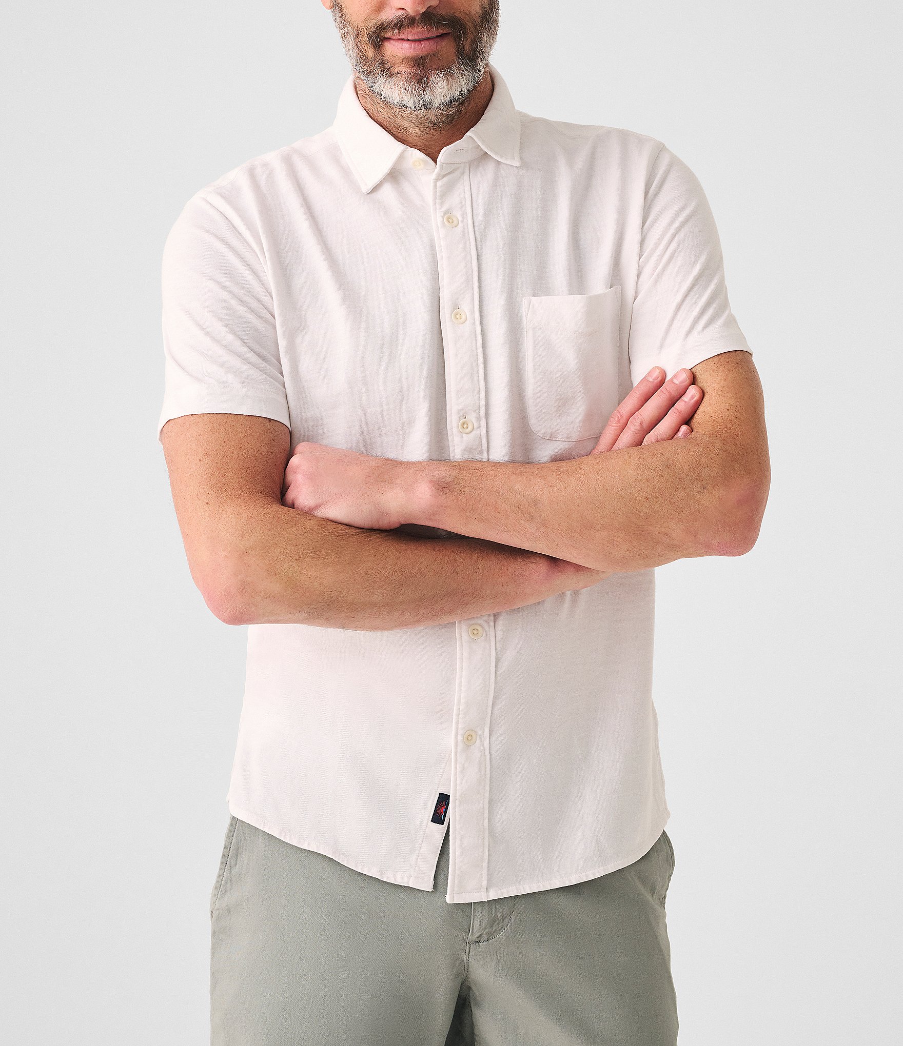 Faherty Knit Seasons Short Sleeve Woven Shirt