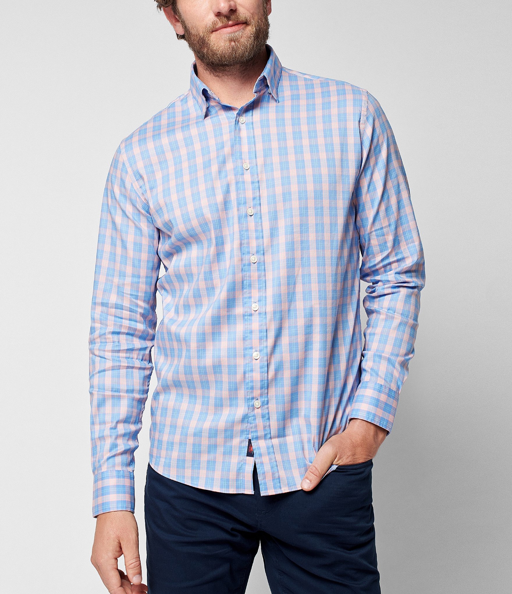 Faherty Movement Check Performance Stretch Long-Sleeve Woven Shirt