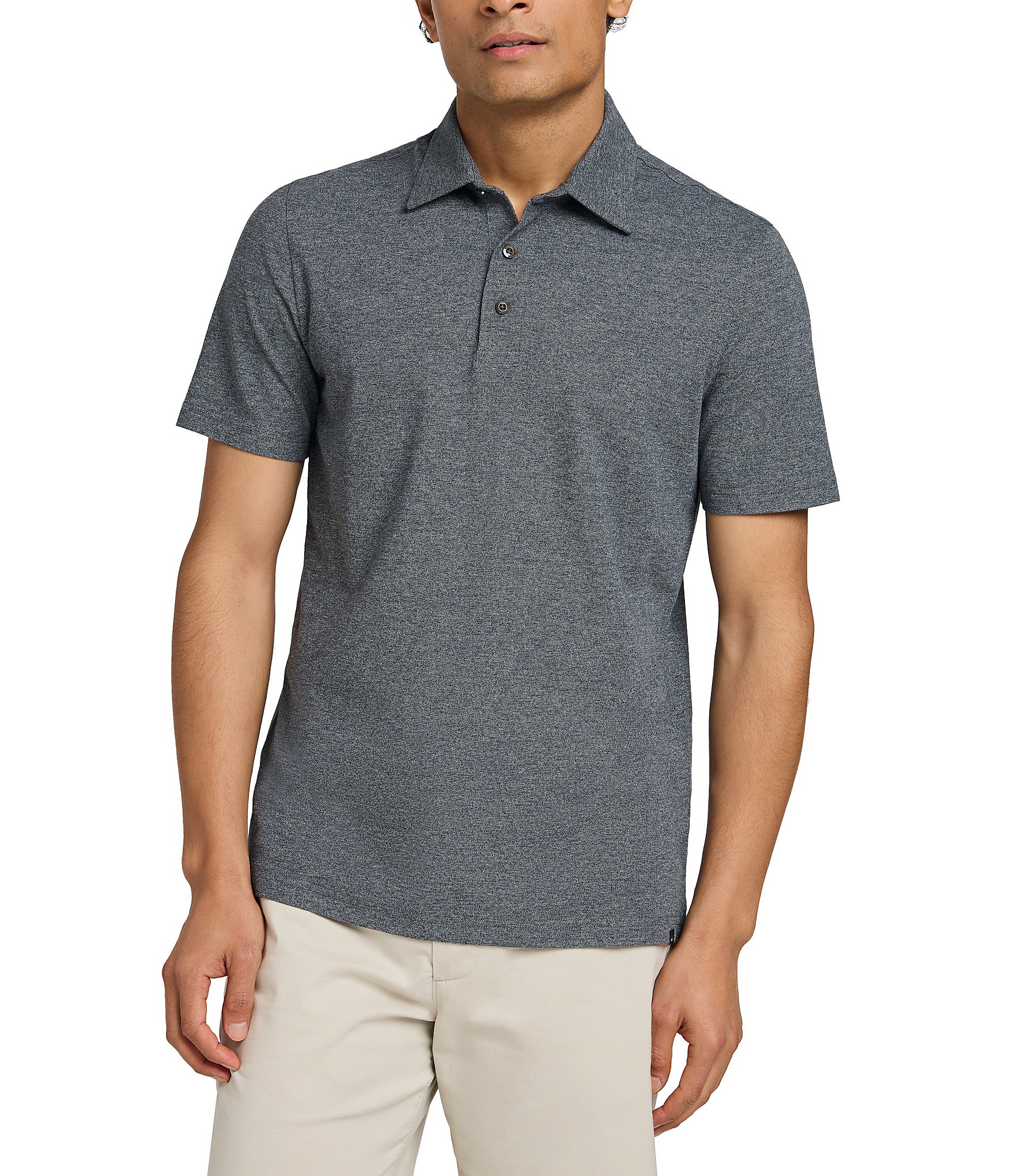 Faherty Movement Heather Short Sleeve Polo Shirt